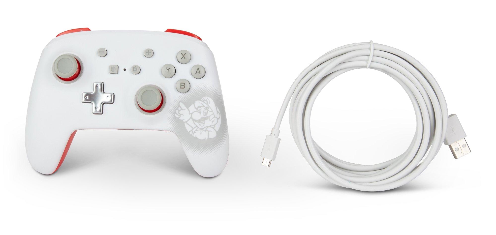 list item 2 of 9 PowerA Enhanced Wired Controller for Nintendo Switch - Super Mario Bros. Mario White 