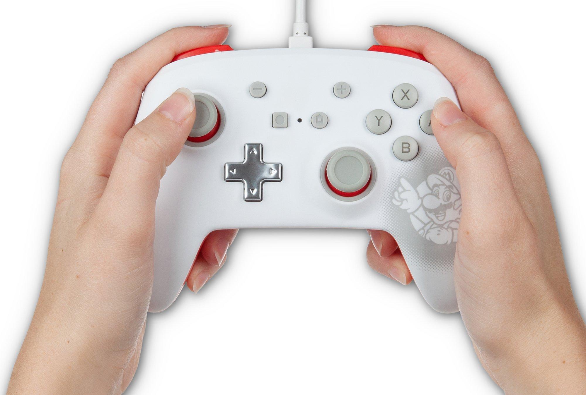list item 4 of 9 PowerA Enhanced Wired Controller for Nintendo Switch - Super Mario Bros. Mario White 