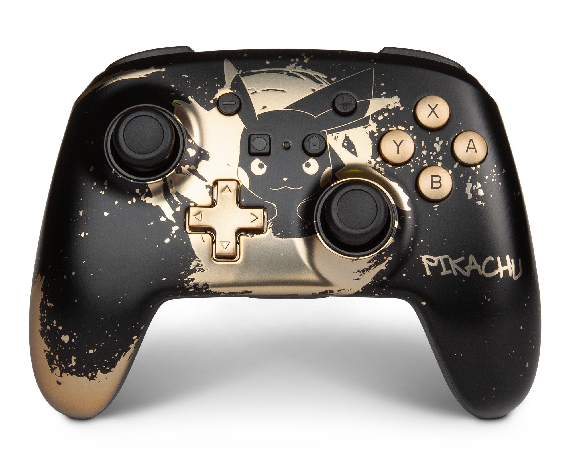 Powera Pokemon Pikachu Enhanced Wireless Controller For Nintendo Switch Black And Gold Nintendo Switch Gamestop