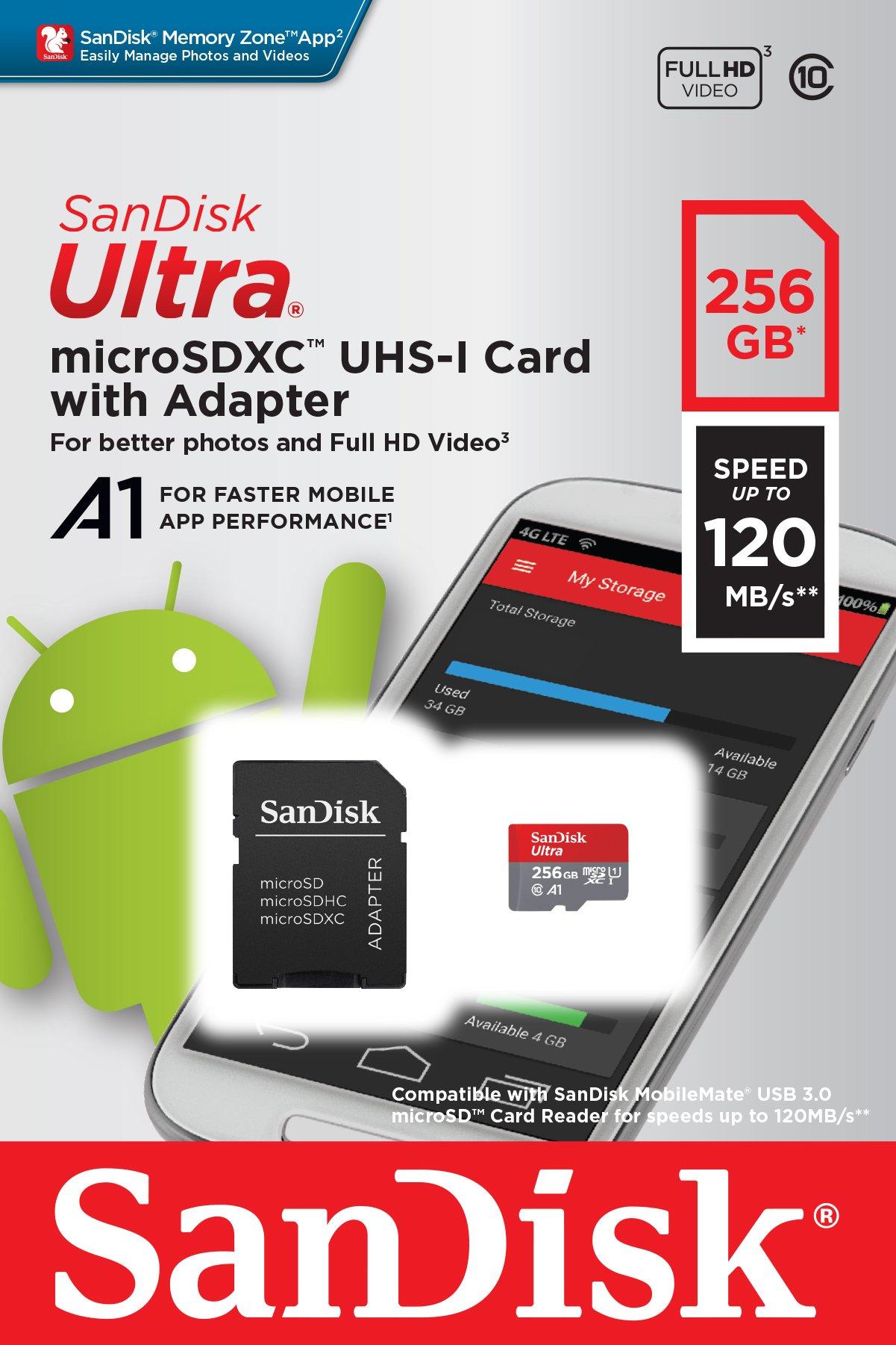 SanDisk 256GB Ultra microSDXC UHS-I Card Adapter GameStop