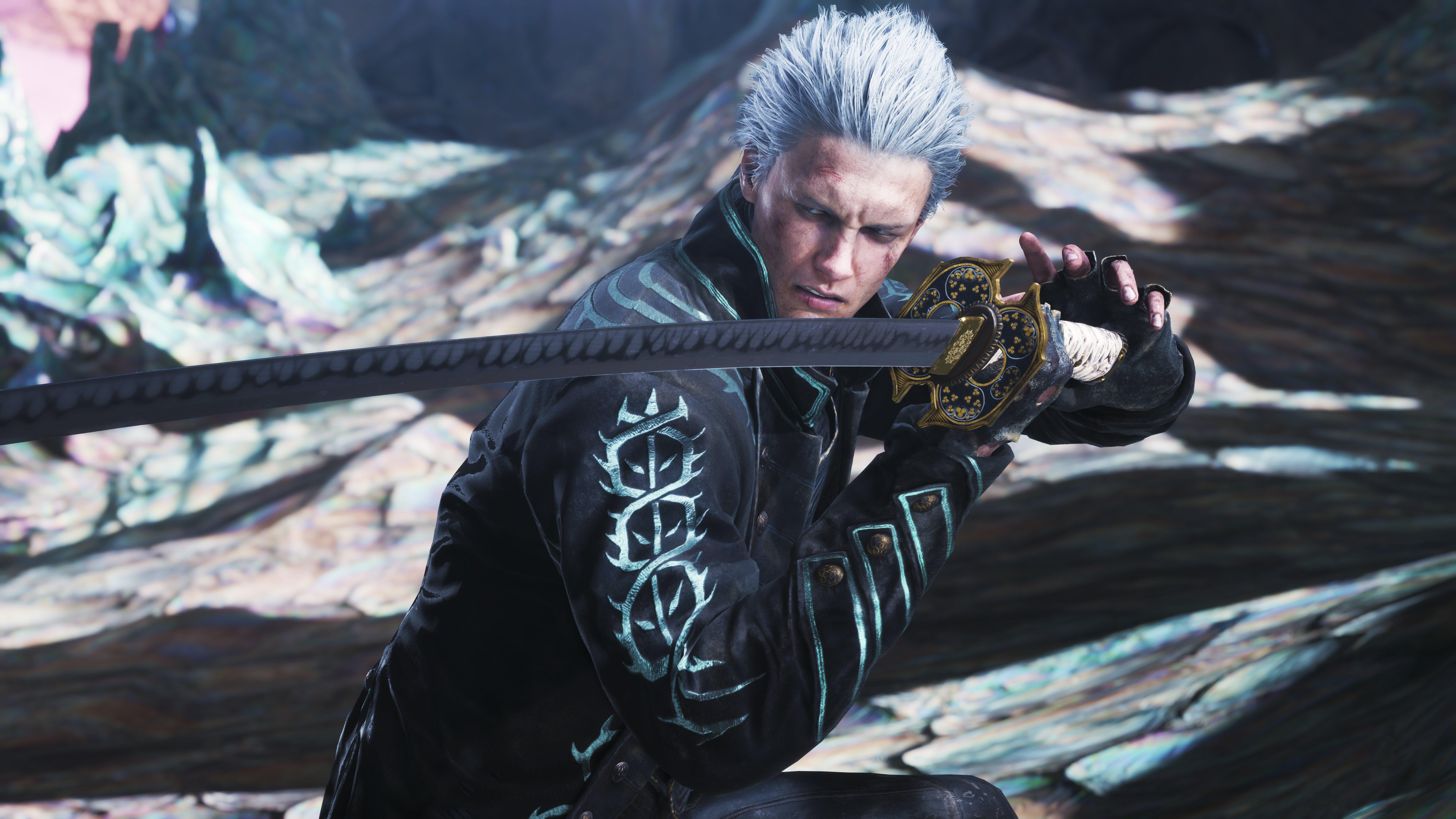 New Young Vergil DMC3 on V in Devil May Cry 5 Gameplay Costume