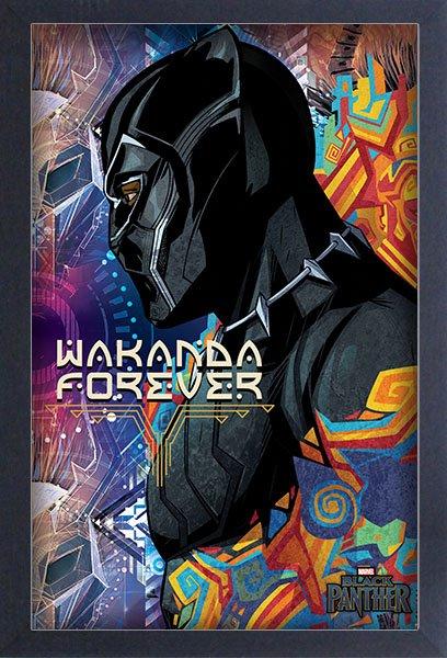 Marvel Black Panther Side Profile Art Print Pyramid America GameStop ...