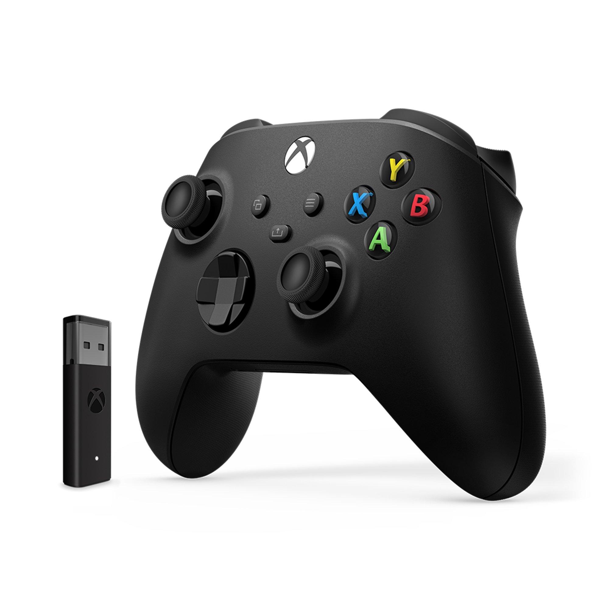 Microsoft Xbox Series X Black Wireless Controller With Wireless Adapter For Windows 10 Xbox Series X Gamestop