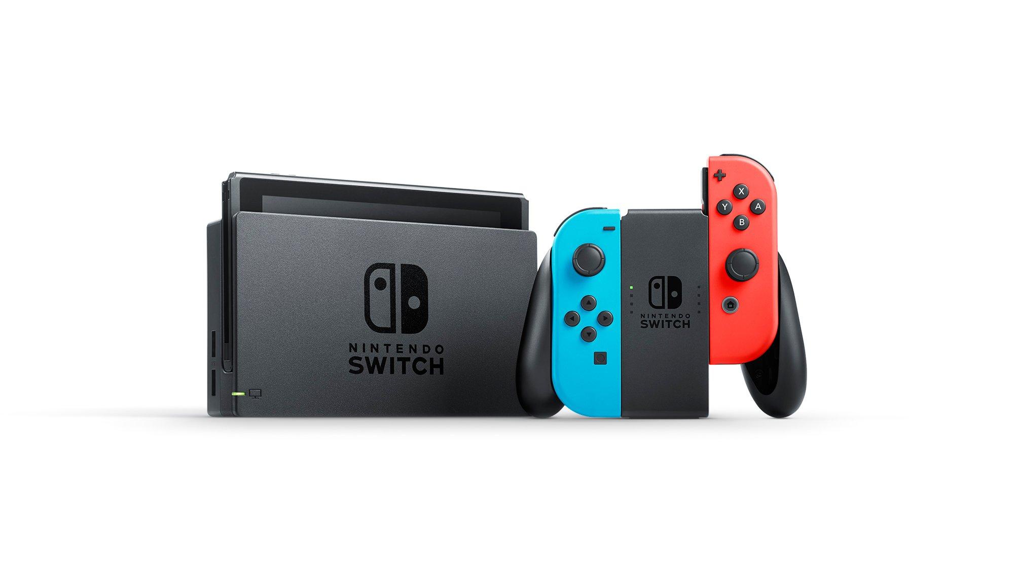 nintendo switch neon console and mario kart 8 deluxe bundle