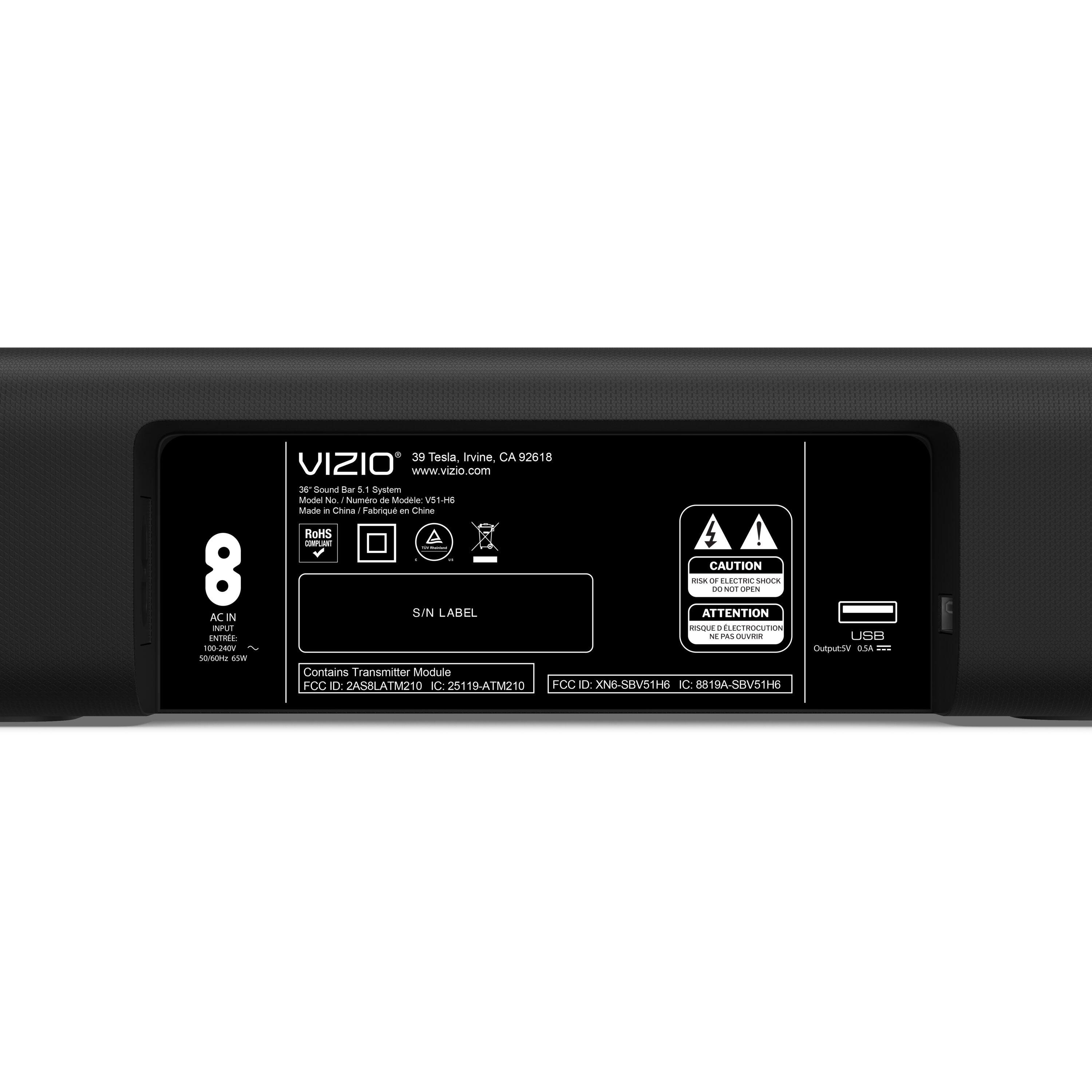 VIZIO 5.1 Channel Sound Bar with Wireless Subwoofer