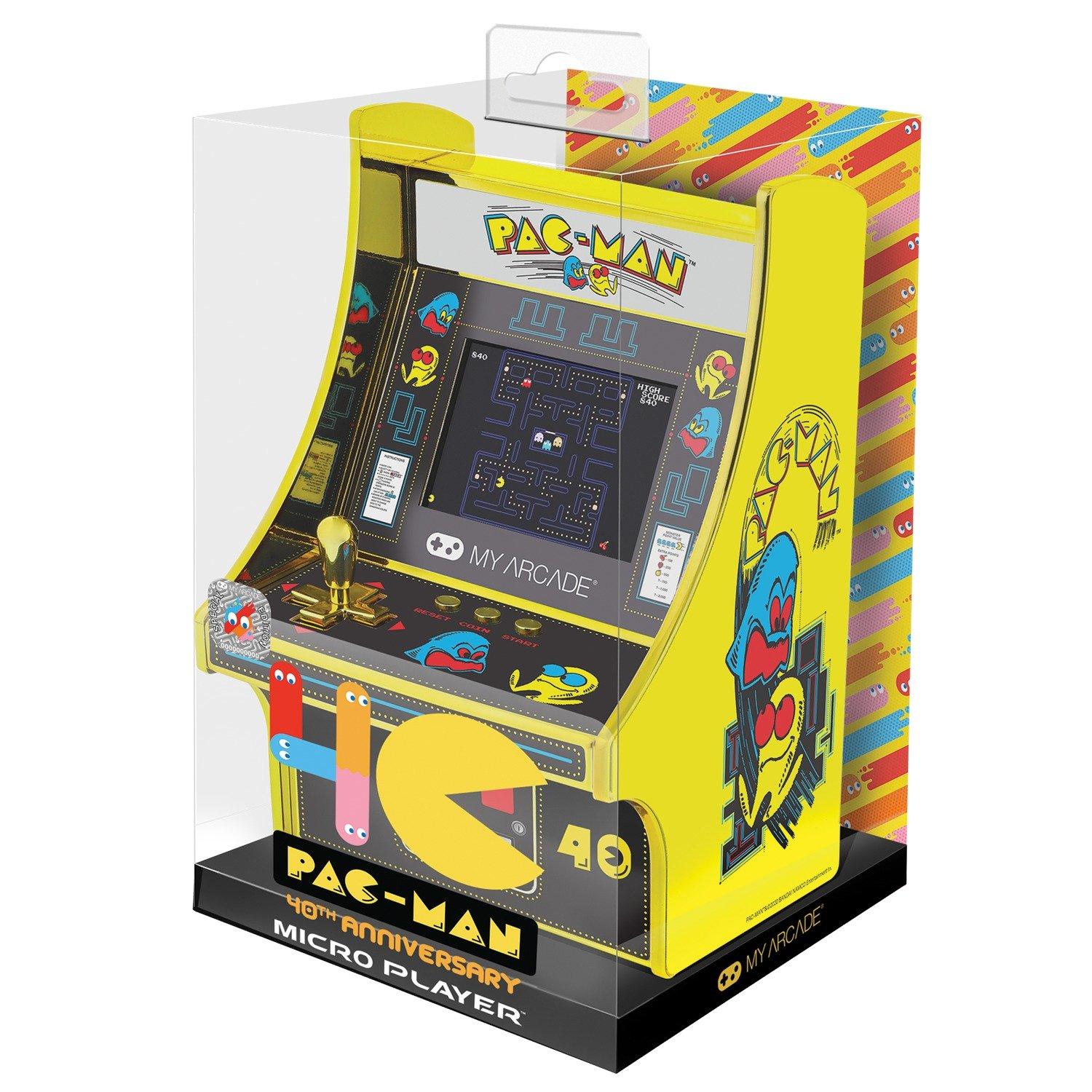 My Arcade Pac-Man 40th Anniversary Micro Player - Gold Miniature Arcade Cabinet, 6.75 Inch Collectible, Fully Playable Game