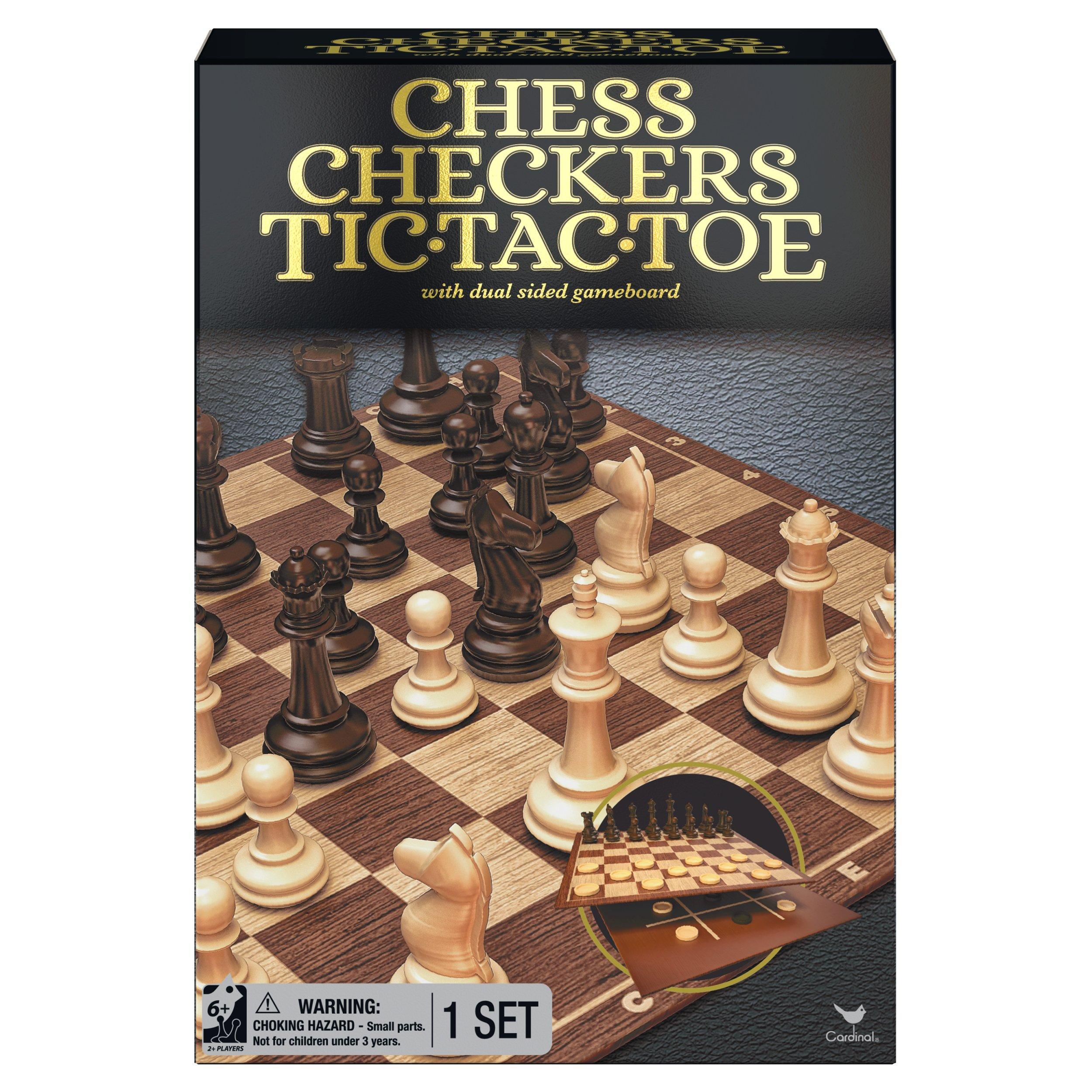 Chess Checkers And Tic Tac Toe Black And Gold Box Set Gamestop