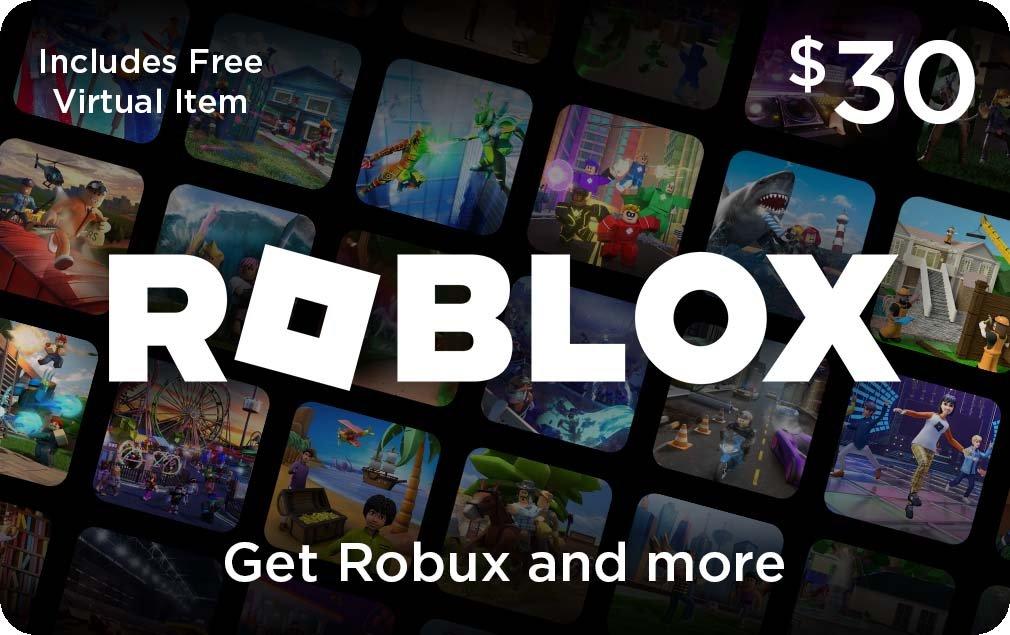 how much does a 30 roblox gift card give