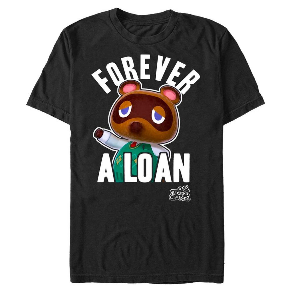 Animal Crossing Tom Nook Forever A Loan T- Shirt, Size: Medium, Fifth Sun