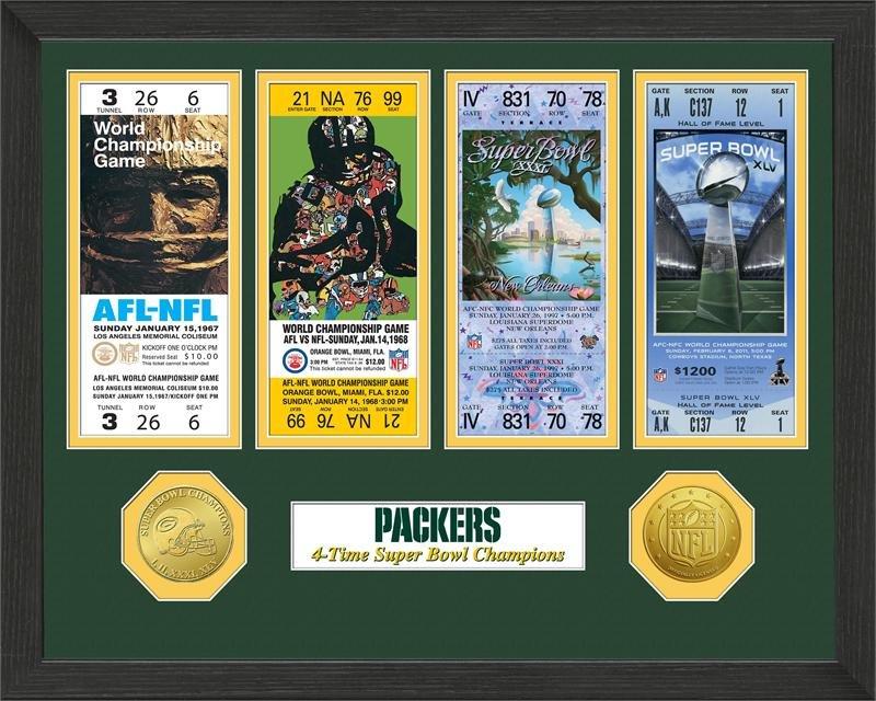 Highland Mint Green Bay Packers Super Bowl Championship Ticket Collection