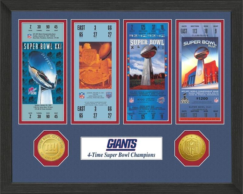 Highland Mint New York Giants Super Bowl Championship Ticket Collection