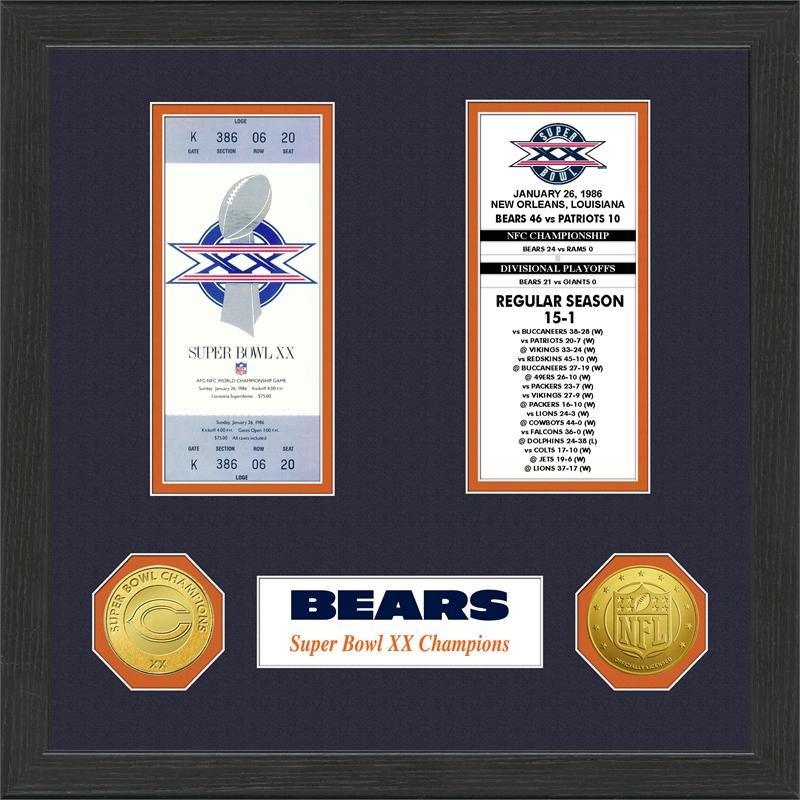 Highland Mint NFL Chicago Bears Super Bowl Championship Ticket Collection