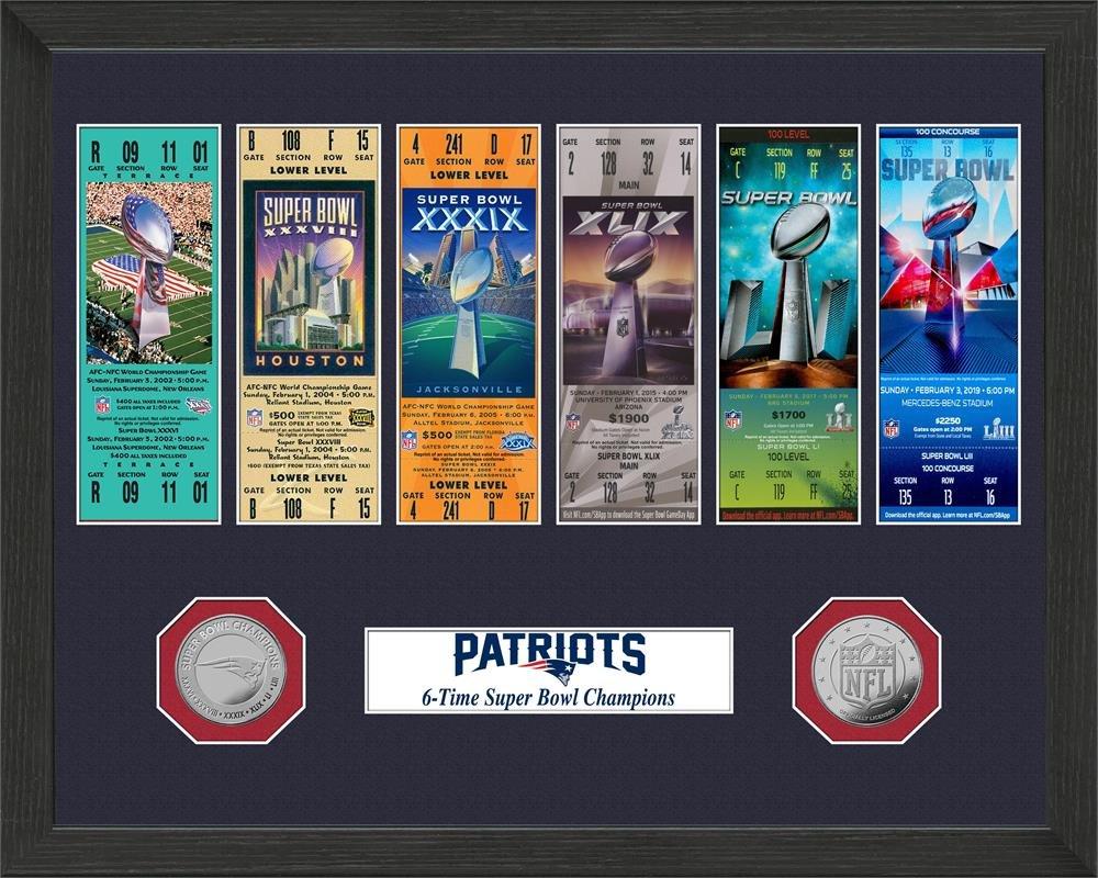 Highland Mint New England Patriots 6 Time Super Bowl Champions Ticket Collection