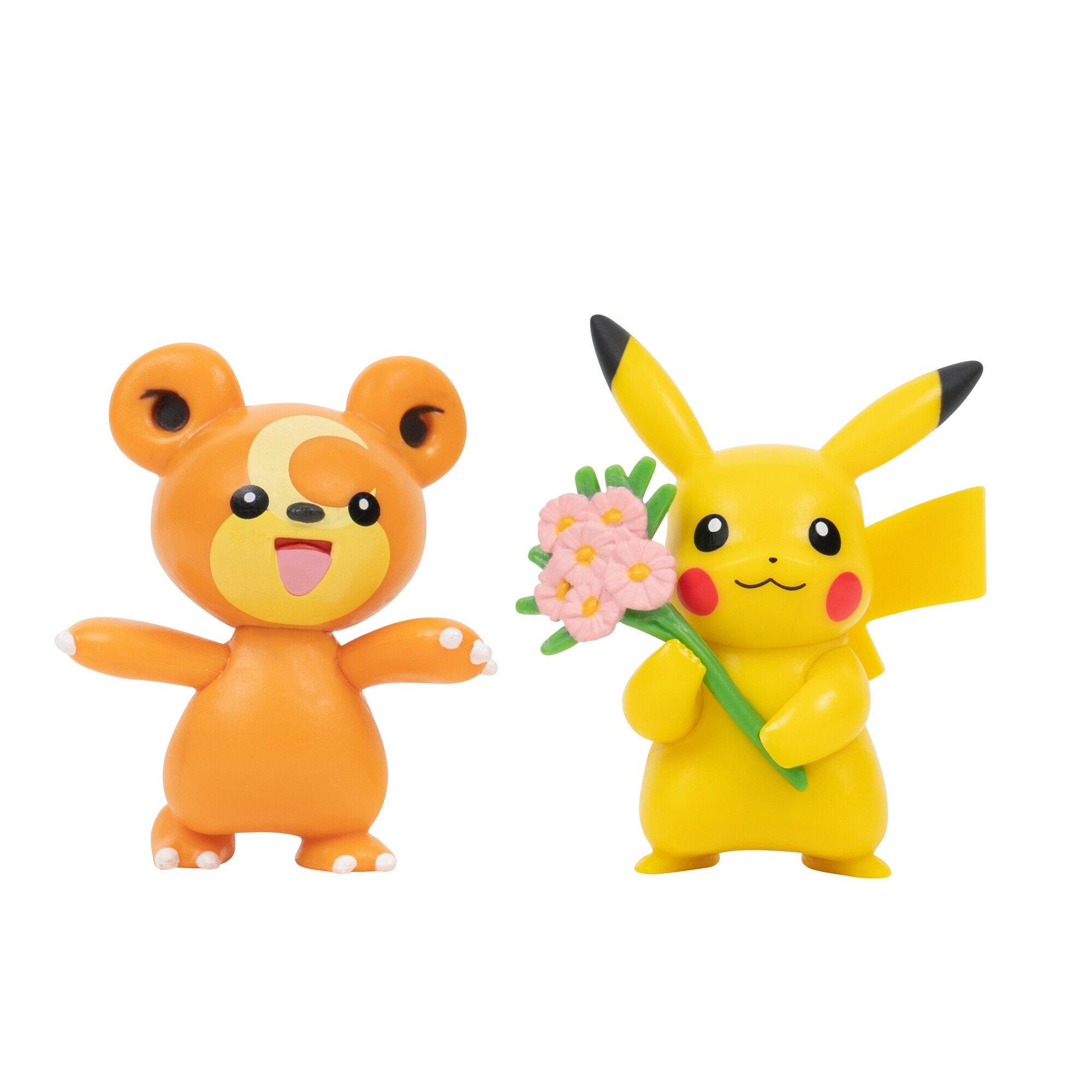 Pokemon Valentine&#39;s 2-in Battle Figure 2-Pack - Pikachu and Teddiursa