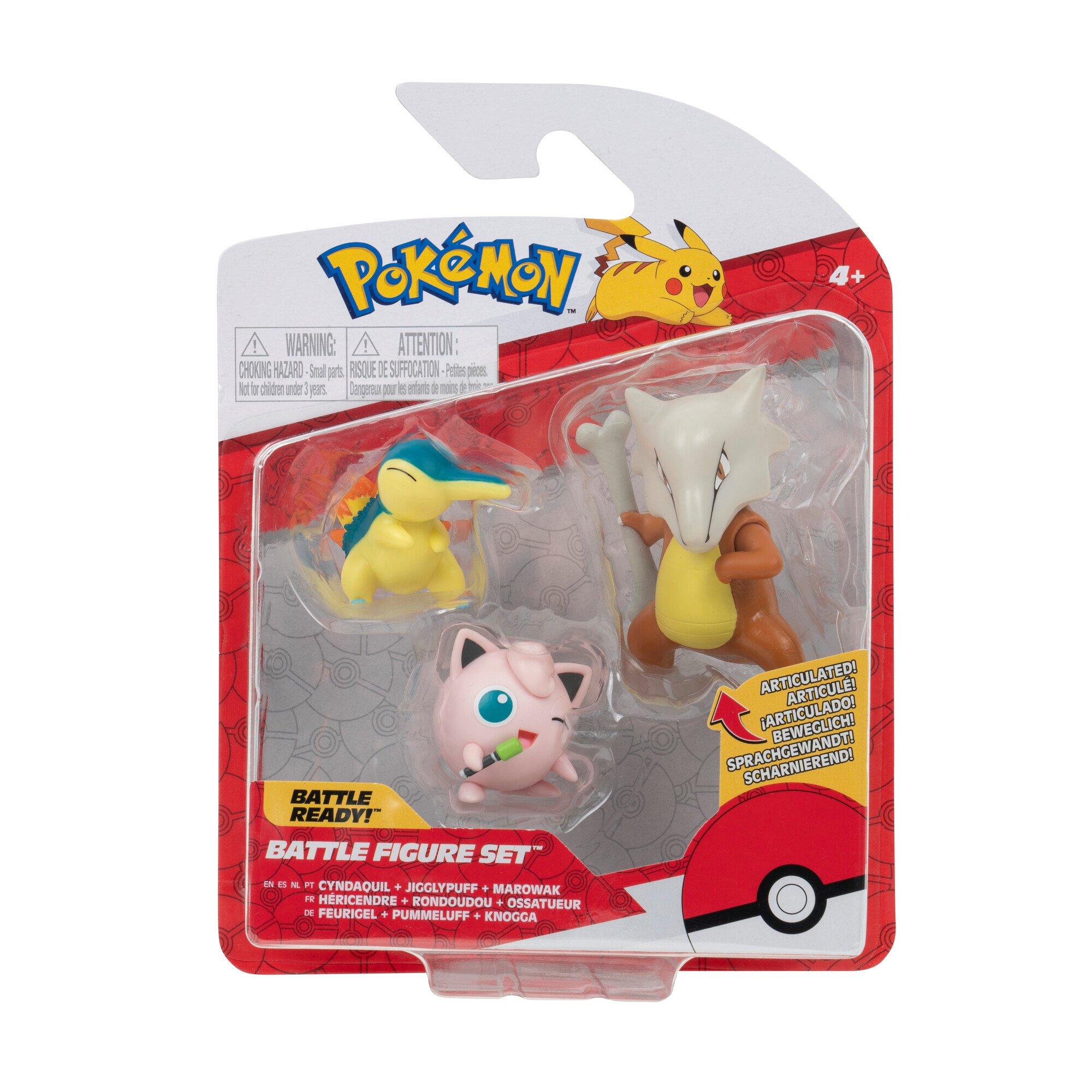 Pokemon 2-in Battle Action Figure Set 3-Pack - Cyndaquil, Jigglypuff ...