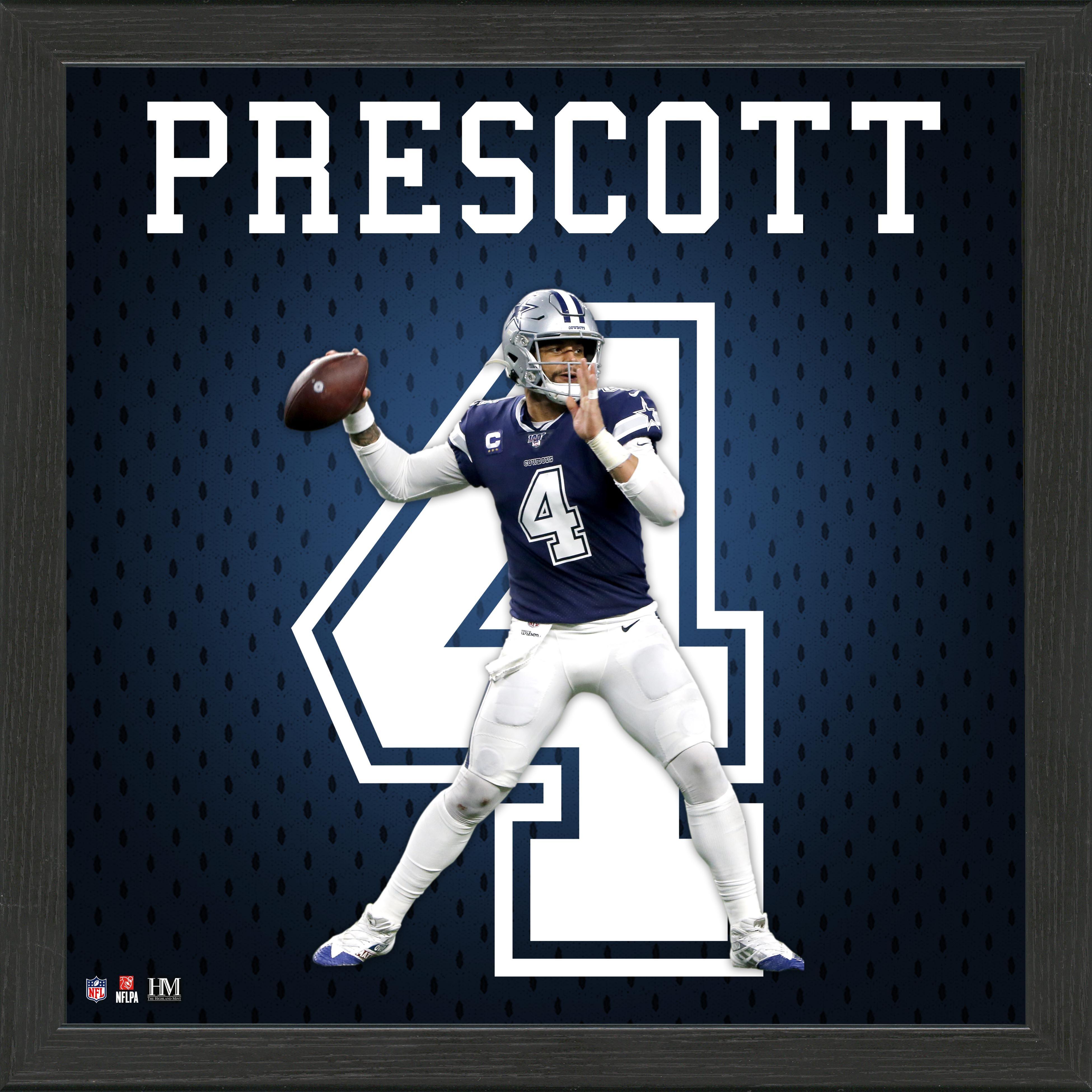 Dallas Cowboys Dak Prescott Jersey Number Framed Photo Gamestop