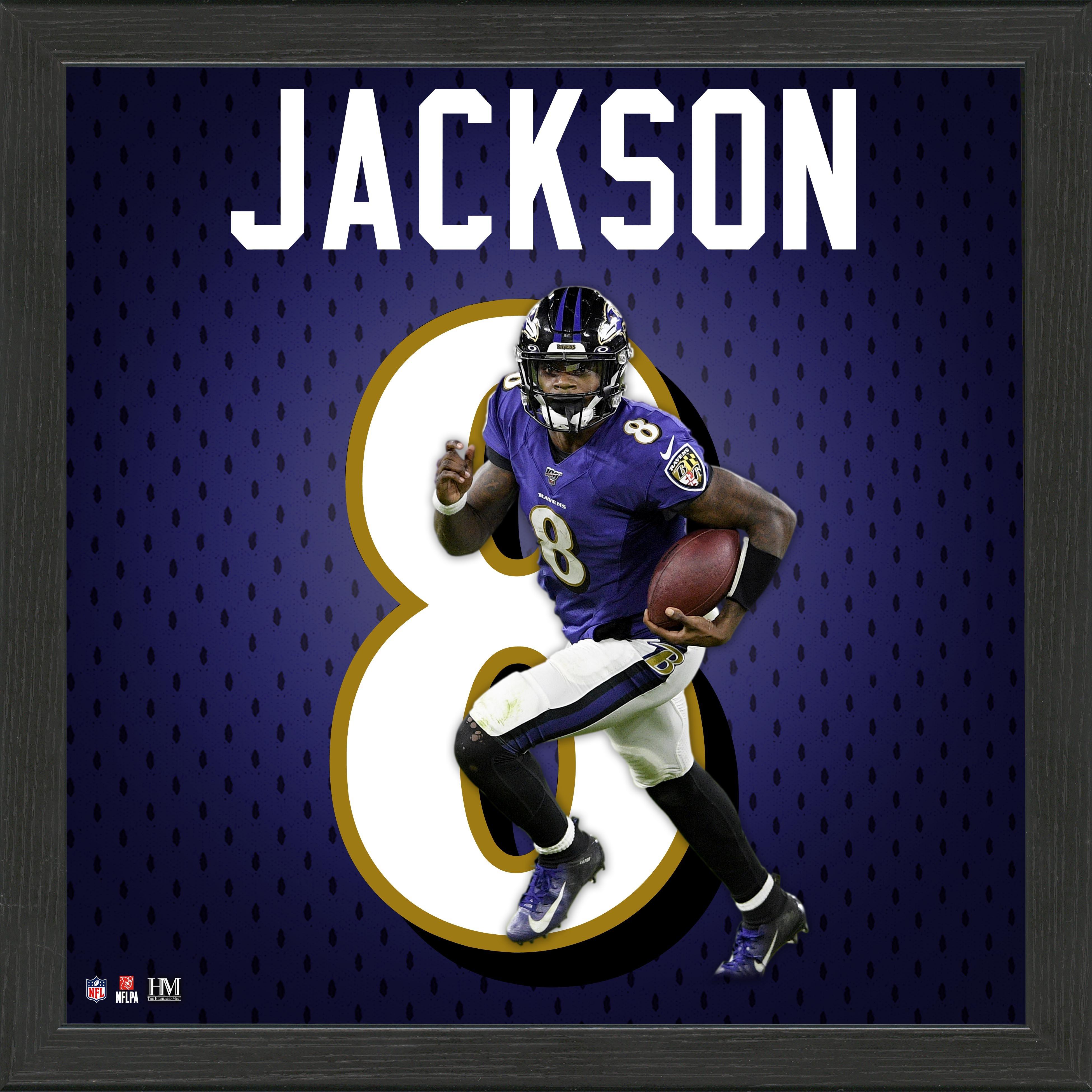 Baltimore Ravens Lamar Jackson Jersey Number Framed Photo Gamestop