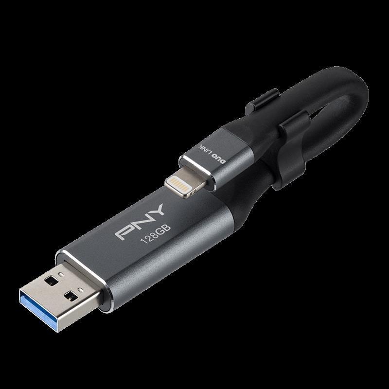 list item 2 of 9 PNY 128GB DUO LINK iOS USB 3.O TG Flash Drive P-FDI128LA02GC-RB
