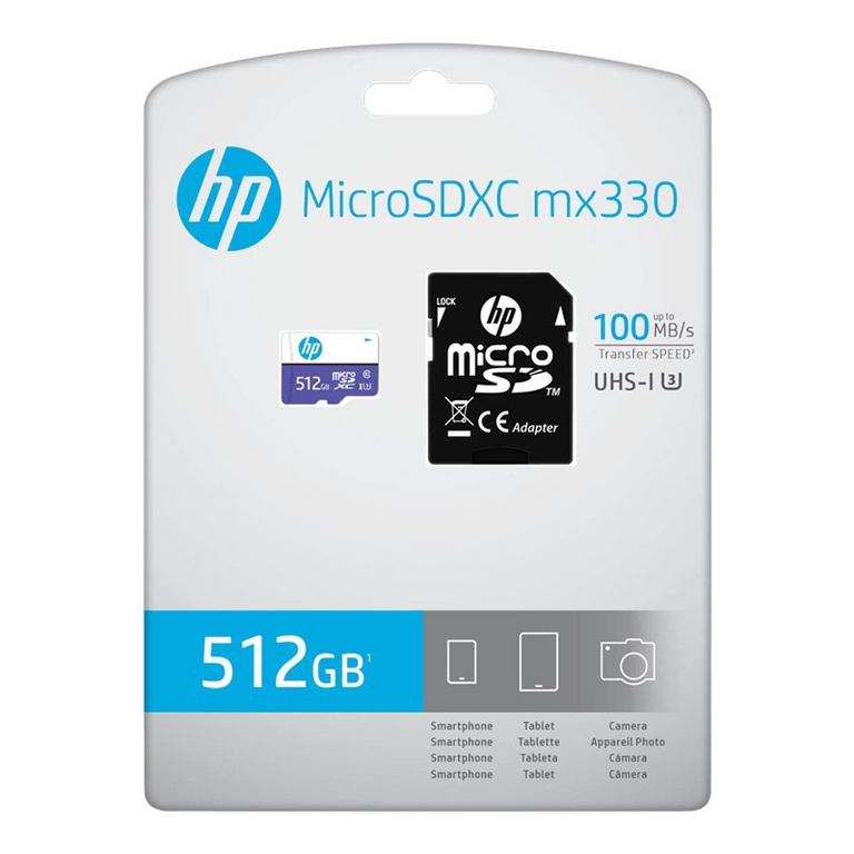 HP 512GB mx330 Class 10 U3 microSDXC Flash Memory Card