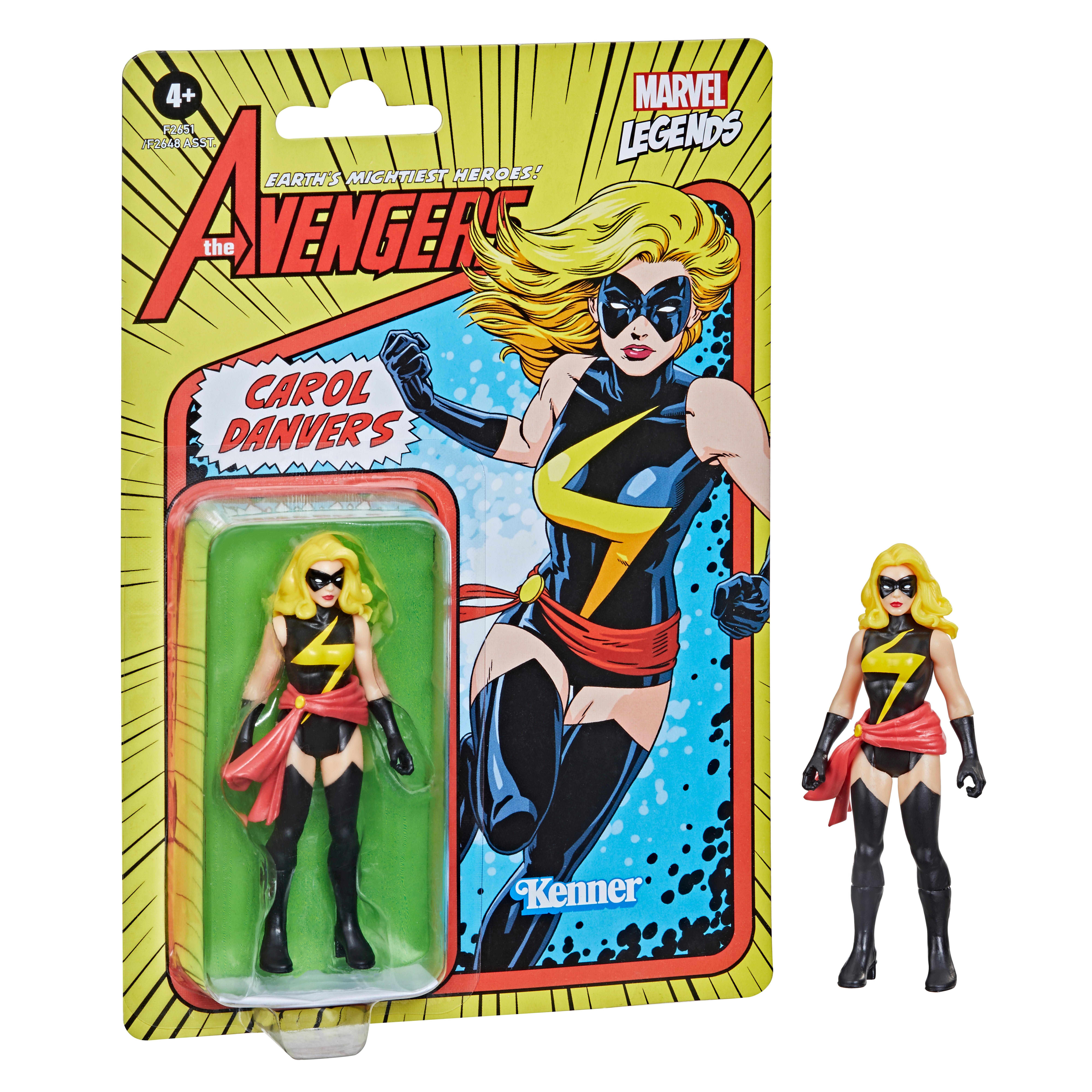 list item 2 of 4 Marvel Comics Marvel Legends Carol Danvers Retro Style 3.75-in Action Figure