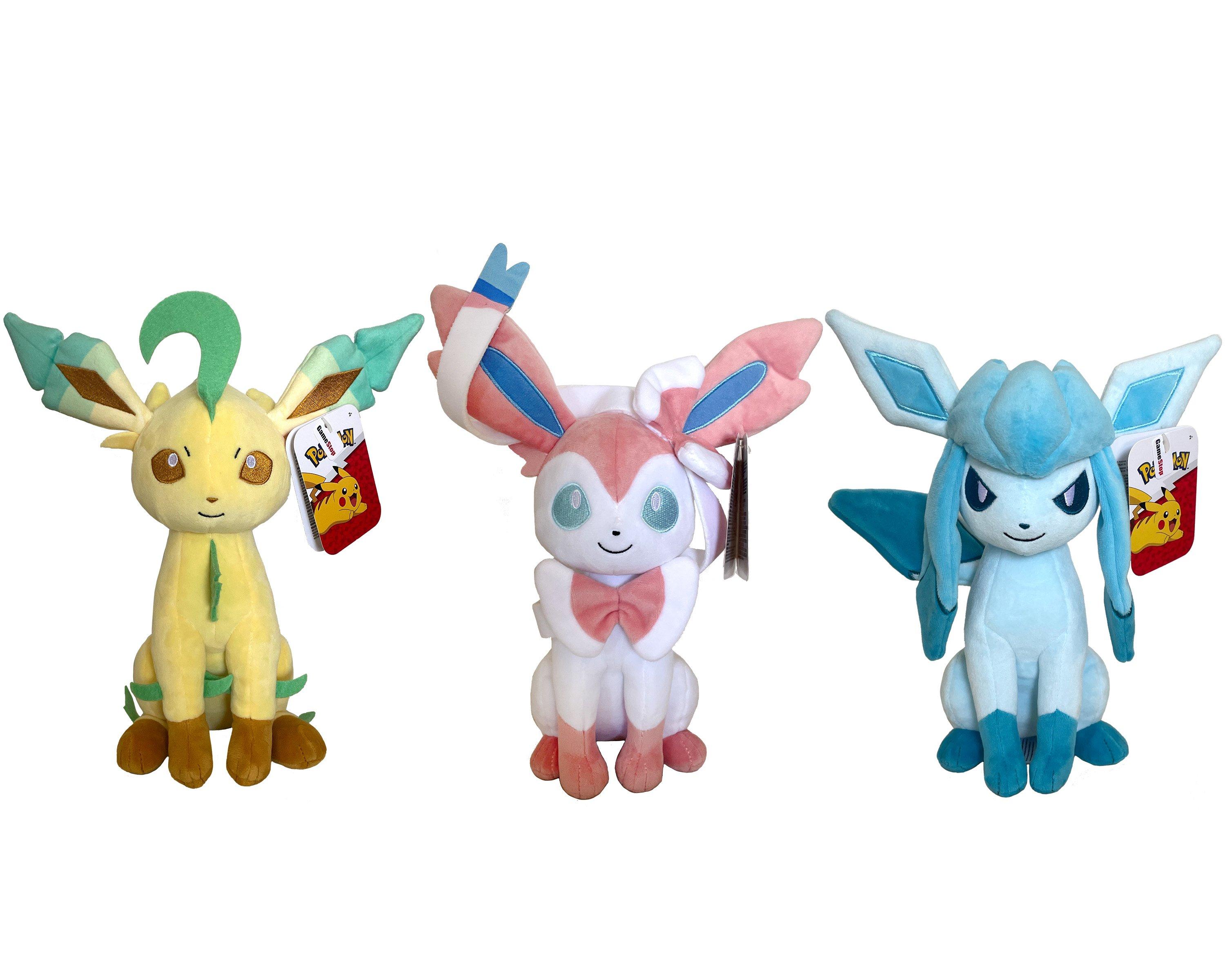 list item 1 of 4 Pokemon 8in Plush 3-Pack (Sylveon, Glaceon, Leafeon) GameStop Exclusive