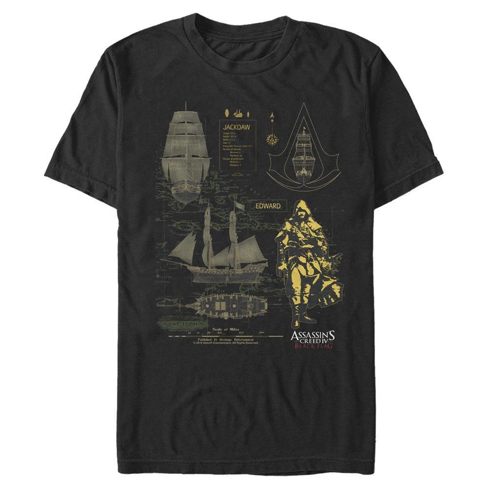 Assassin's Creed Black Flag Jackdaw Schematic T-Shirt, Size: Large, Fifth Sun