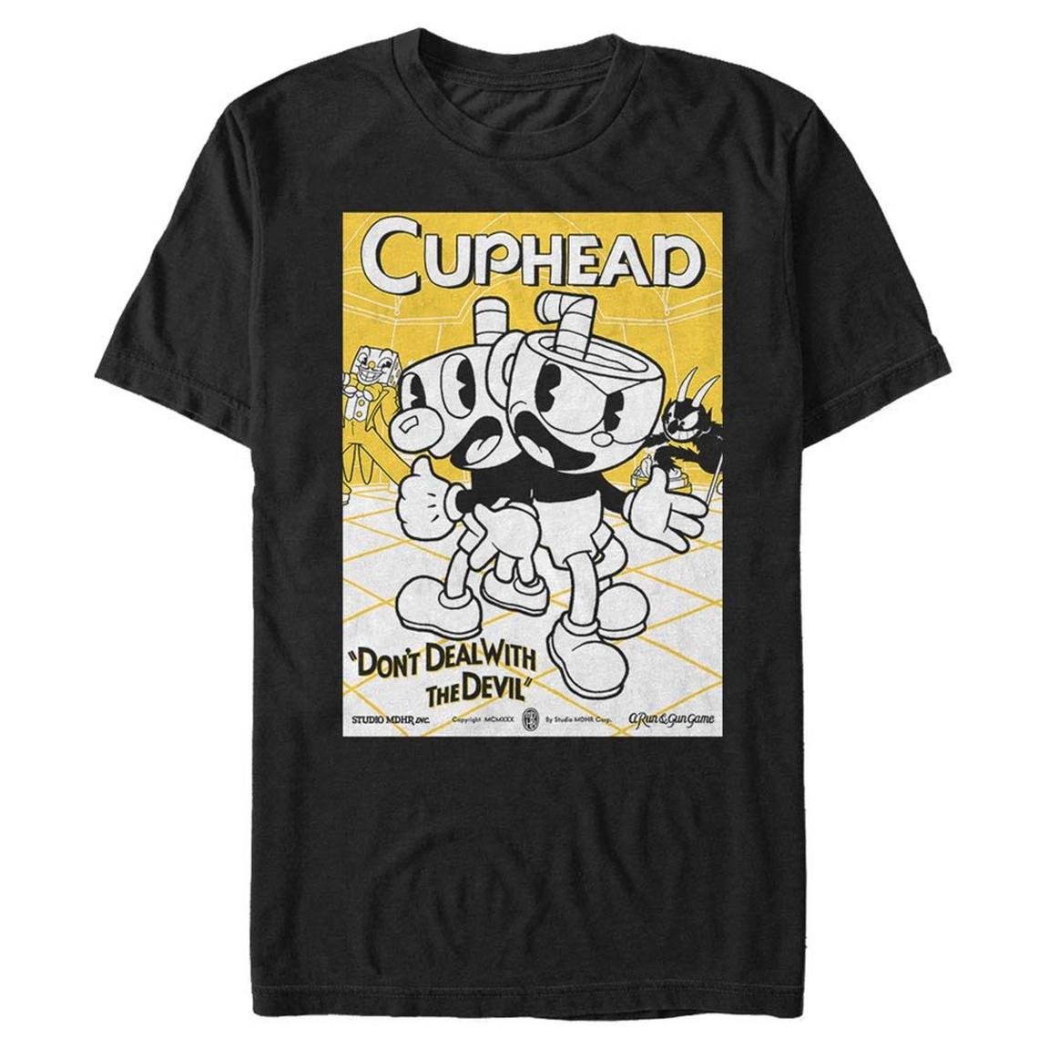 Cuphead Don't Deal With The Devil Poster T-Shirt, Size: Large, Fifth Sun