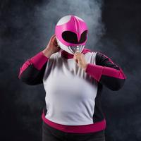 list item 11 of 17 Hasbro Mighty Morphin Power Rangers Pink Ranger Replica Helmet with Display Stand GameStop Exclusive