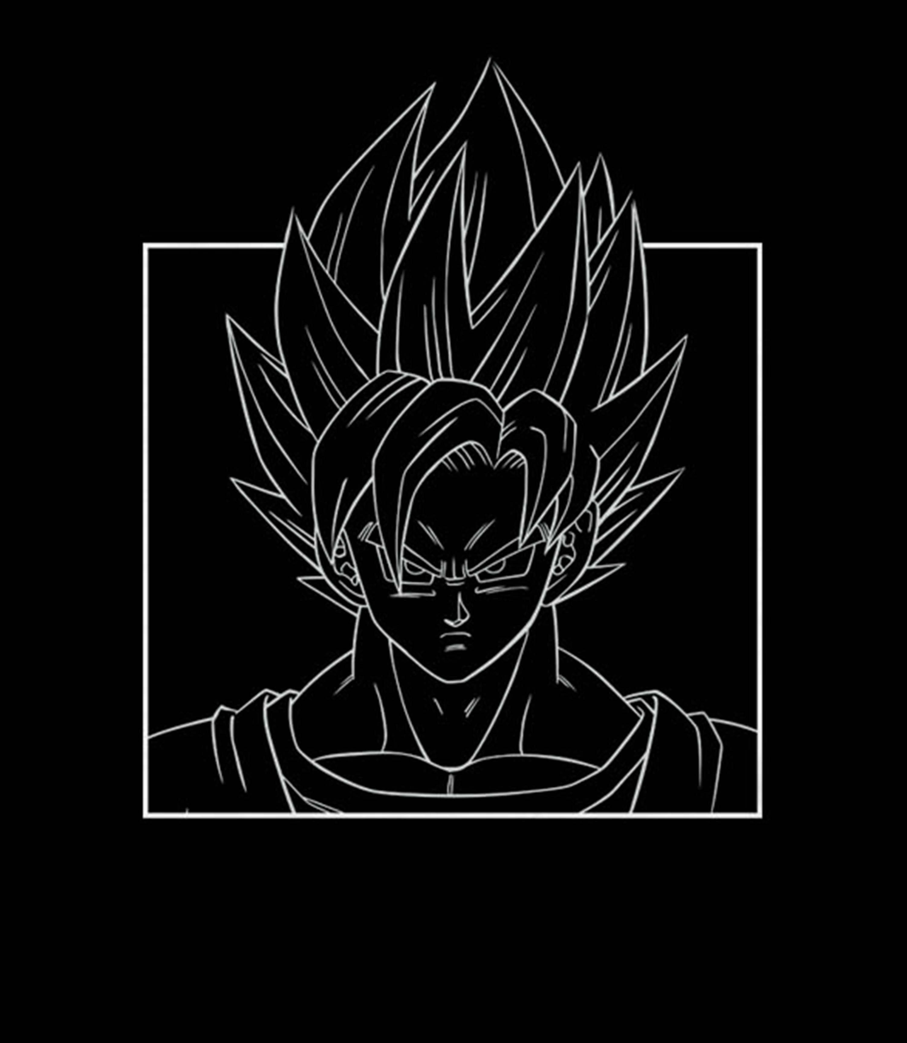 Dragon Ball Z Super Saiyan Goku Outline Long Sleeve T Shirt Gamestop