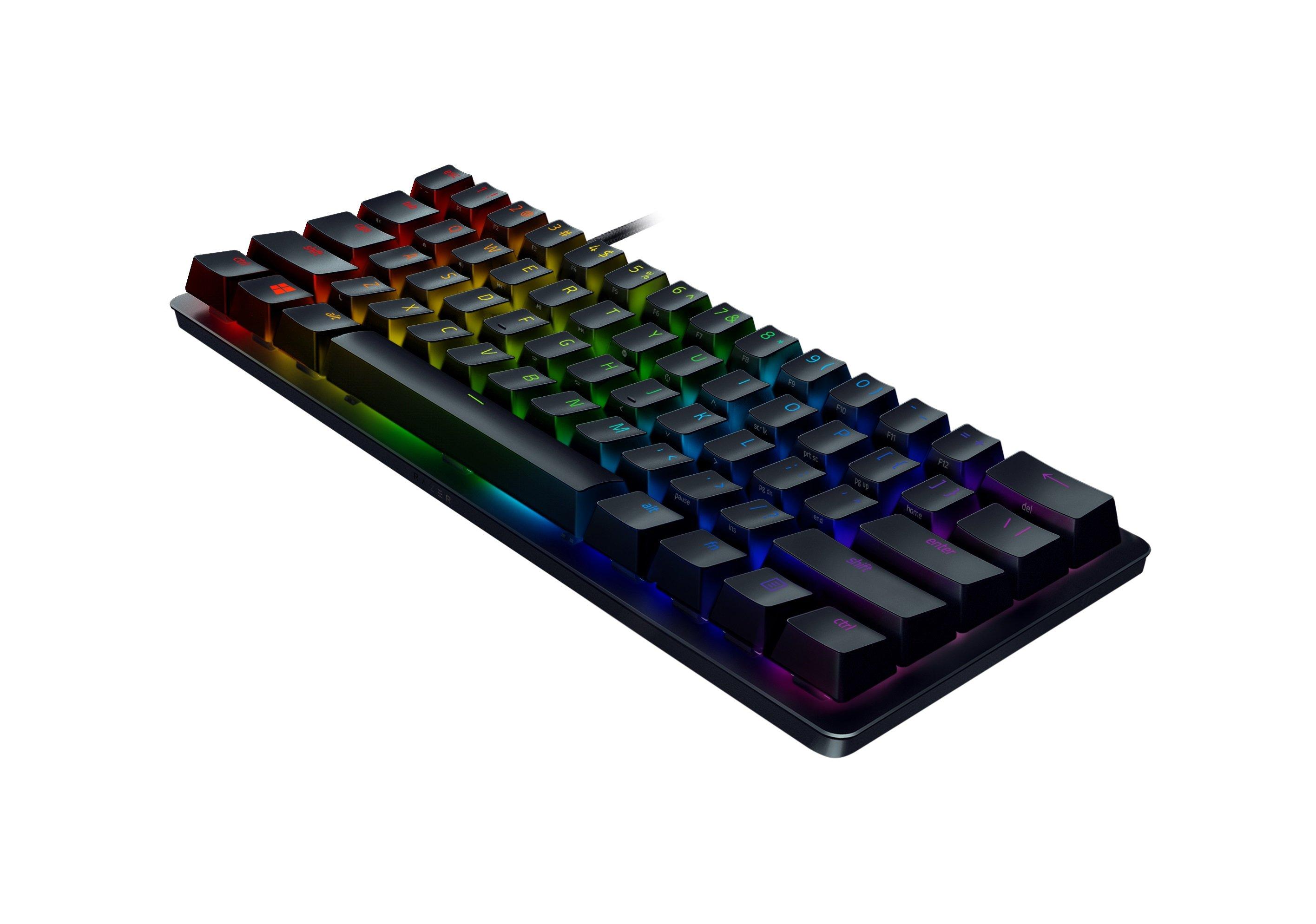  Razer Huntsman Mini 60% Gaming Keyboard + PBT Keycap + Coiled  Cable Upgrade Set Bundle: Classic Black/Linear Optical - Quartz Pink :  Electronics