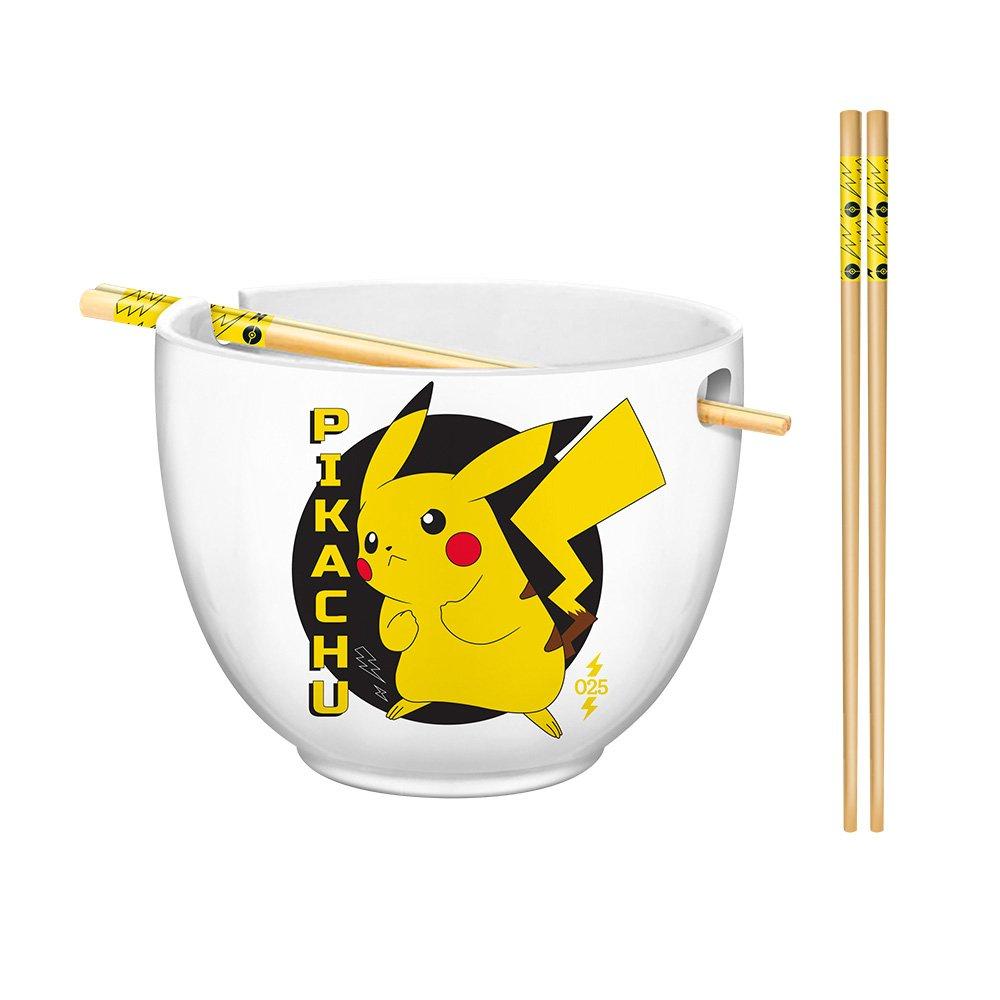 list item 1 of 2 Pokemon Pikachu Ramen Bowl with Chopsticks