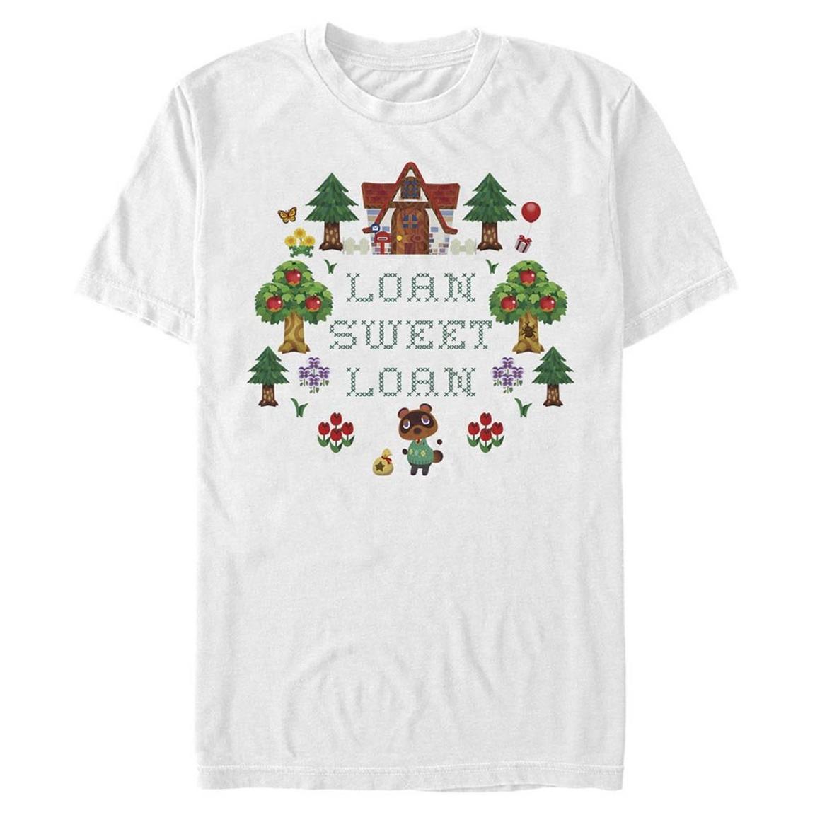 Animal Crossing Loan Sweet Loan Cross Stitch T-Shirt, Size: Medium, Fifth Sun