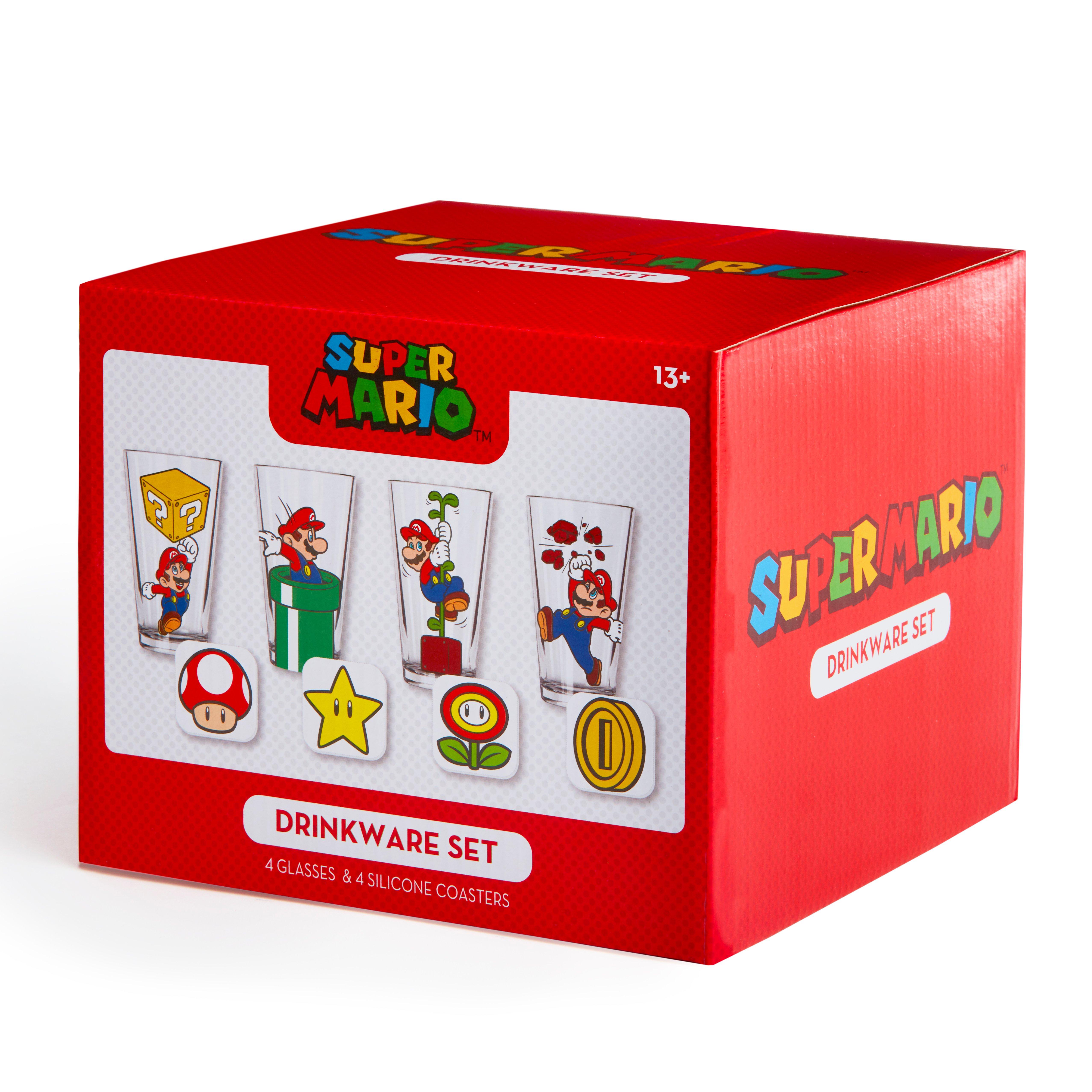 Geeknet Nintendo Super Mario Action Drinkware Set GameStop Exclusive