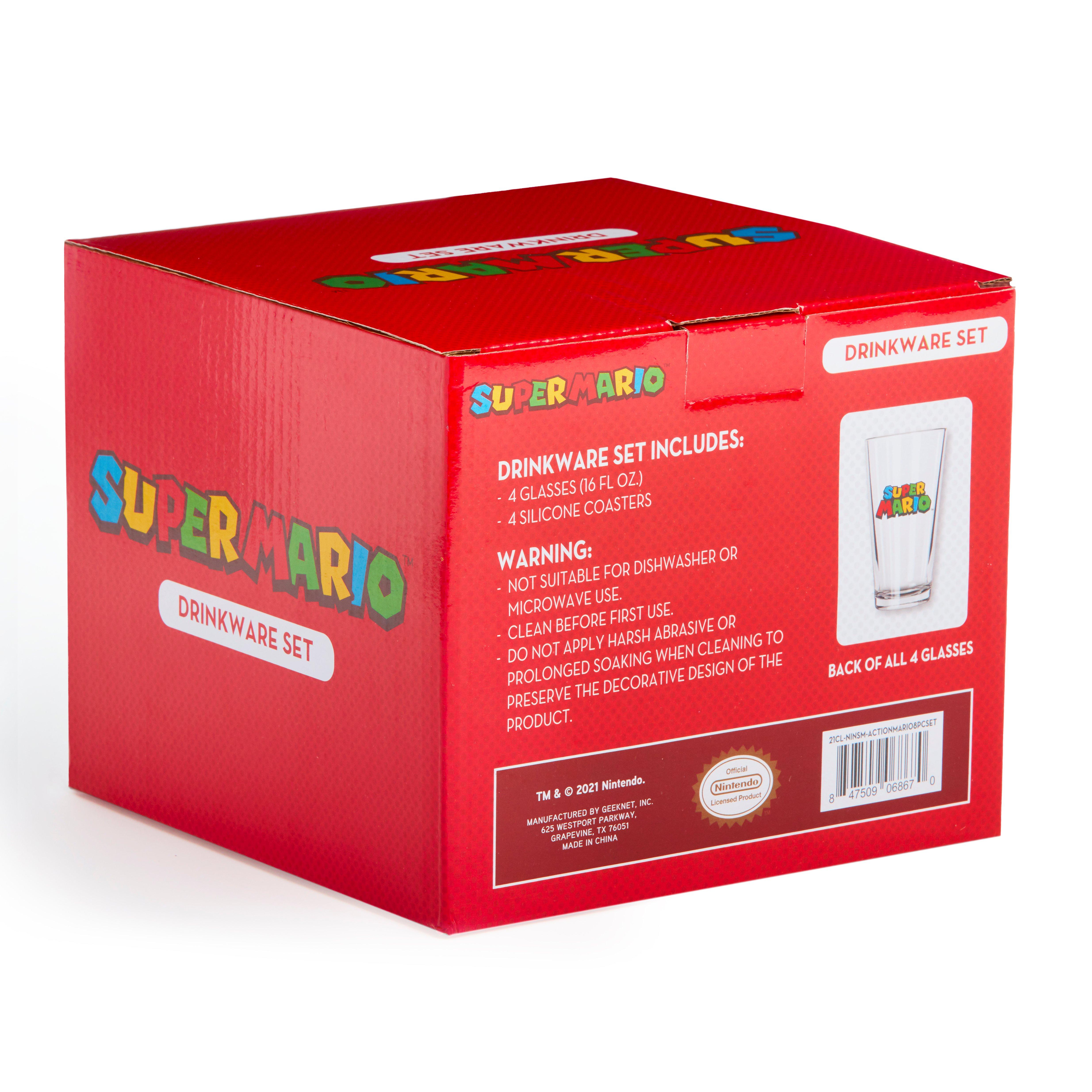 Geeknet Nintendo Super Mario Action Drinkware Set GameStop Exclusive