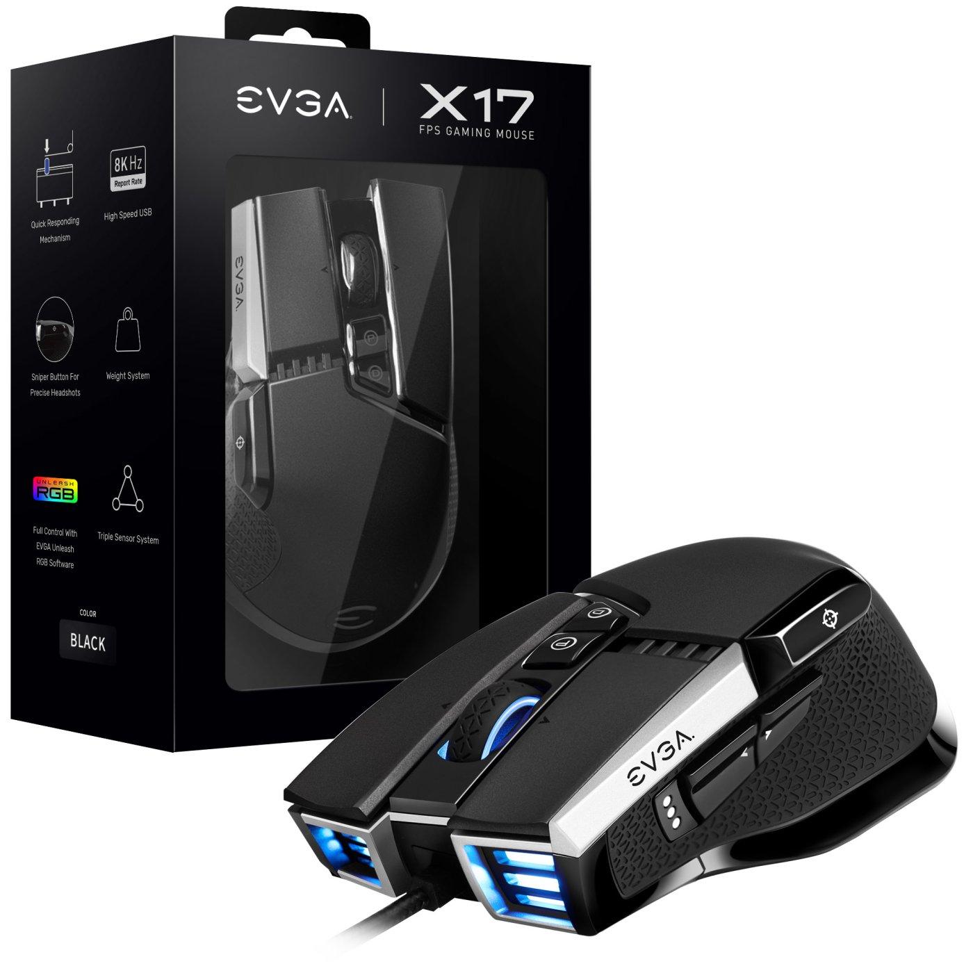 EVGA X17 FPS Gaming Mouse 本体 EVGA X17 Wired Gaming Mouse | GameStop