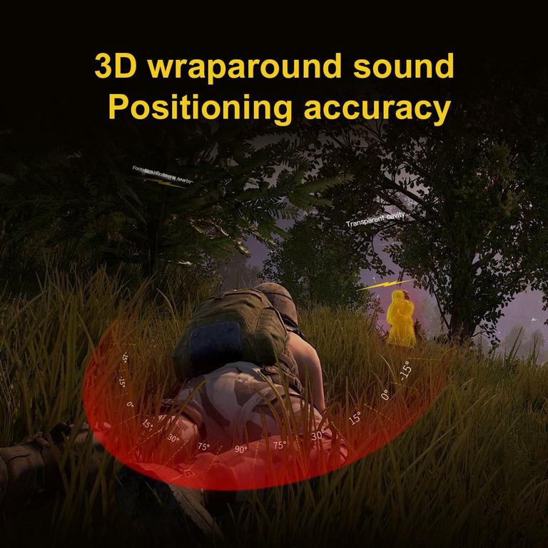 Virtual 3D Red Gaming In-Ear Headphones