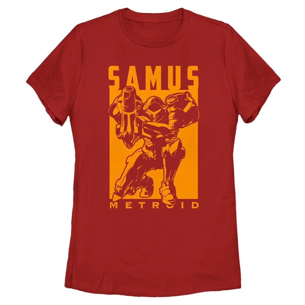 Metroid Samus Orange Womens T-Shirt