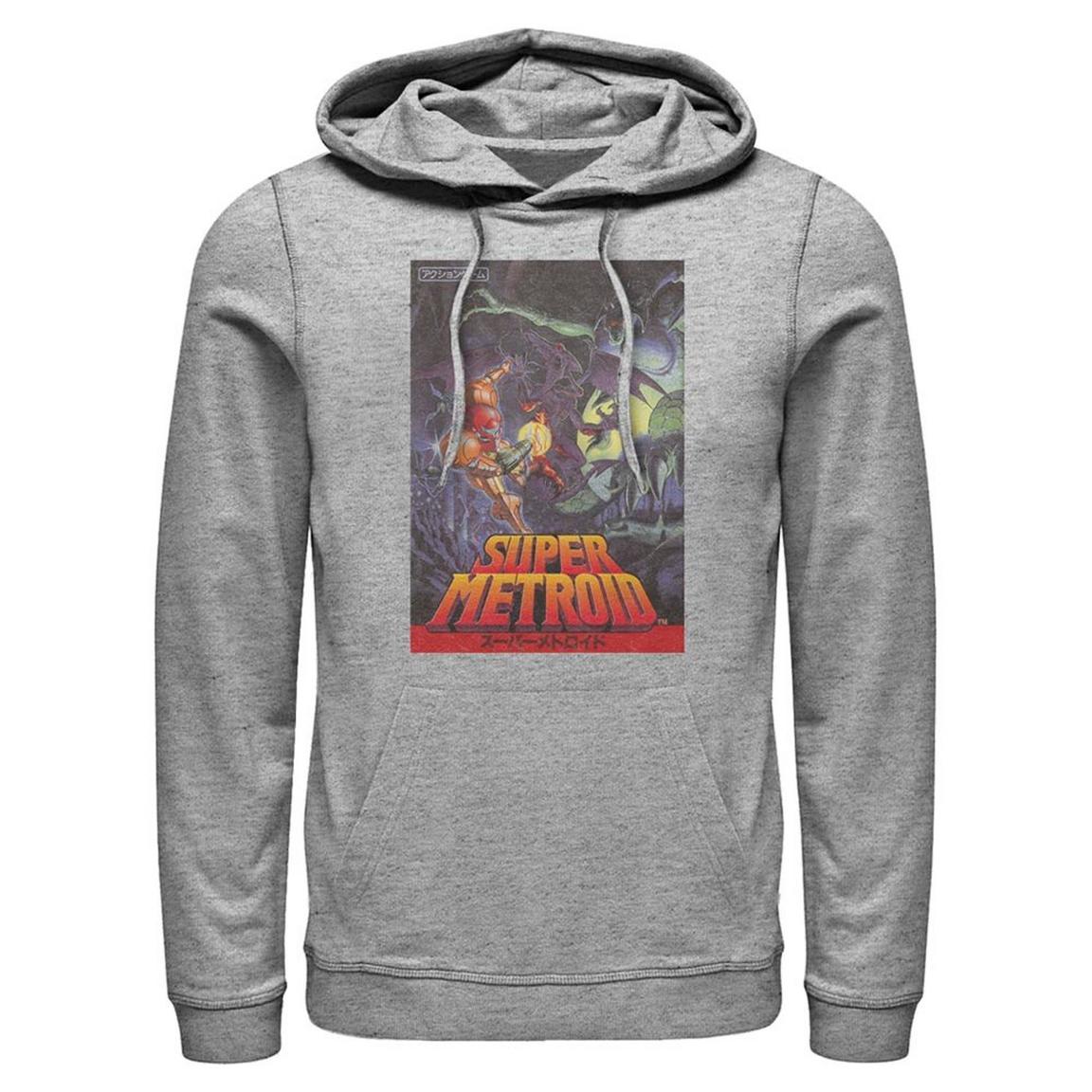 Super Metroid Game Cover Hooded Sweatshirt, Size: 3XL, Fifth Sun