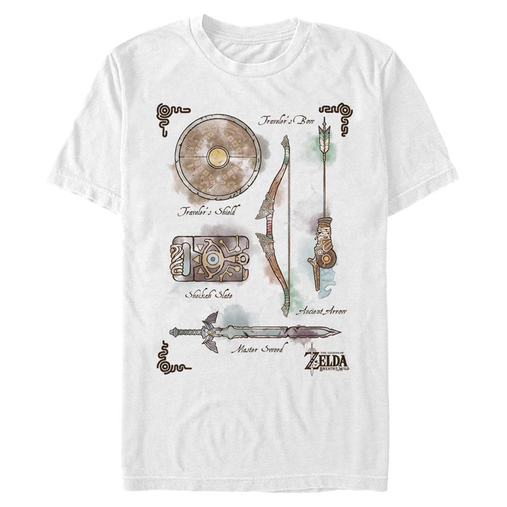 Nintendo Men's Zelda Quest Gear Array T-Shirt White