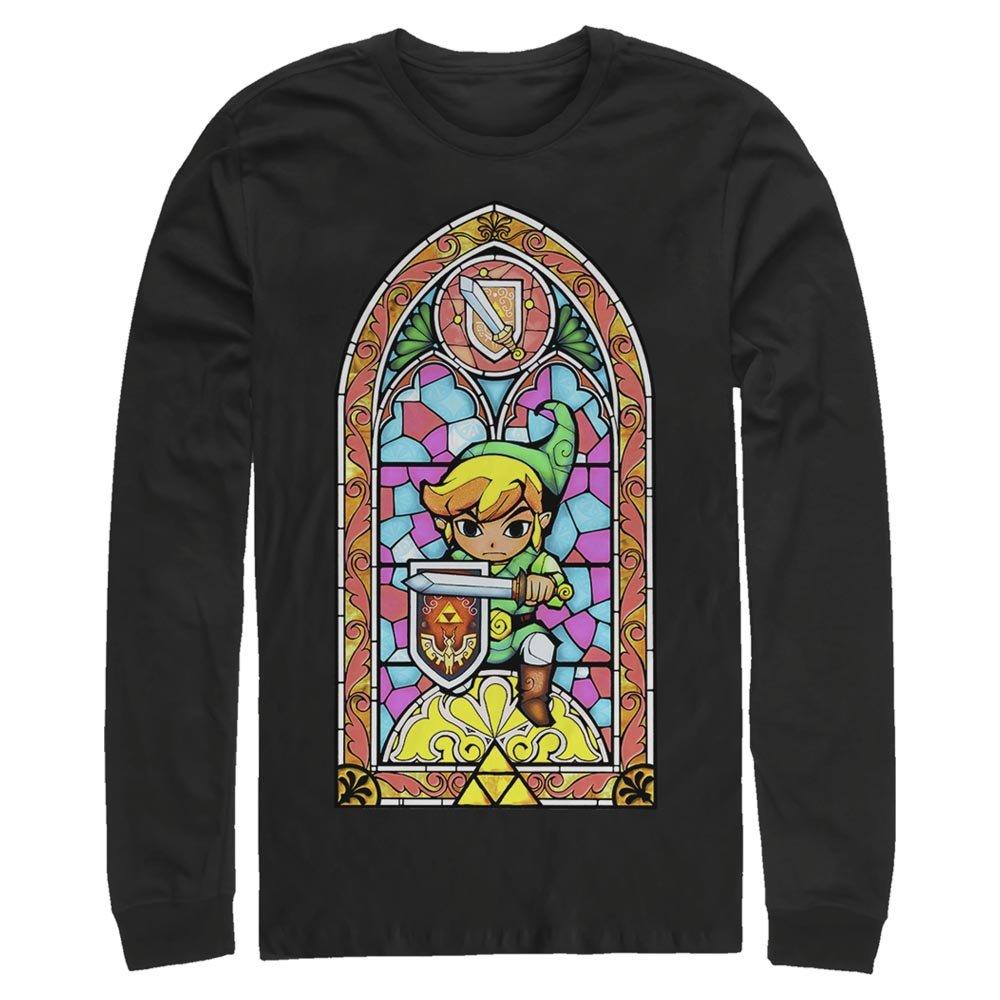 The Legend of Zelda Link Kneel Stained Glass Long Sleeve T-Shirt