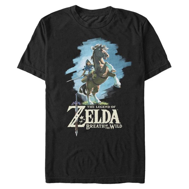 The Legend of Zelda Breath of the Wild Link Painted T-Shirt, Black 2X-Large Fifth Sun GameStop