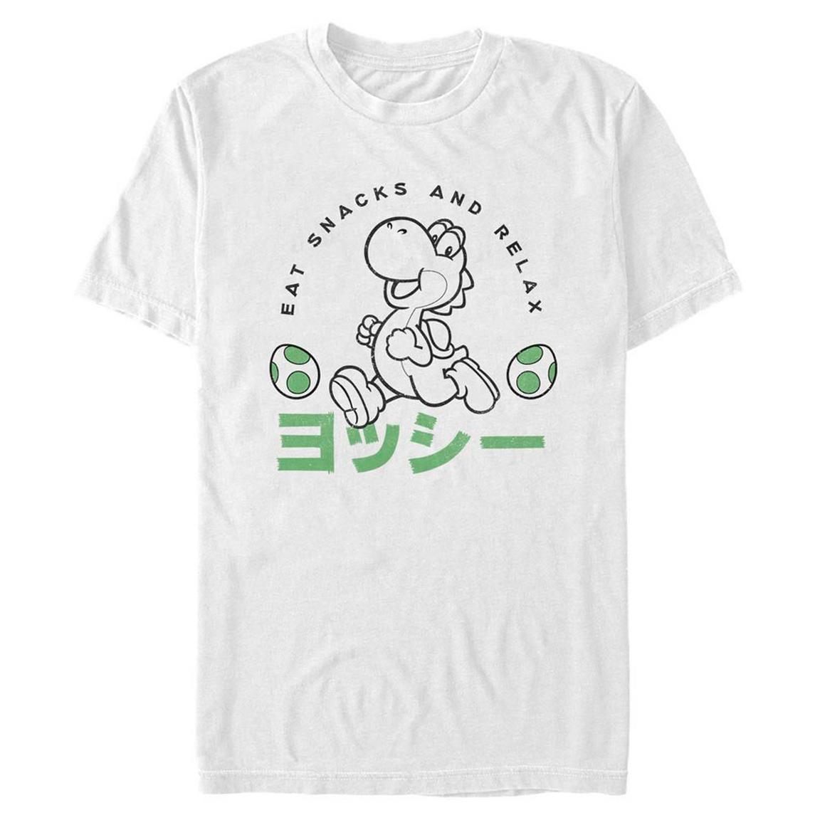 Super Mario Yoshi Eat Snacks and Relax T-Shirt, Size: 3XL, Fifth Sun