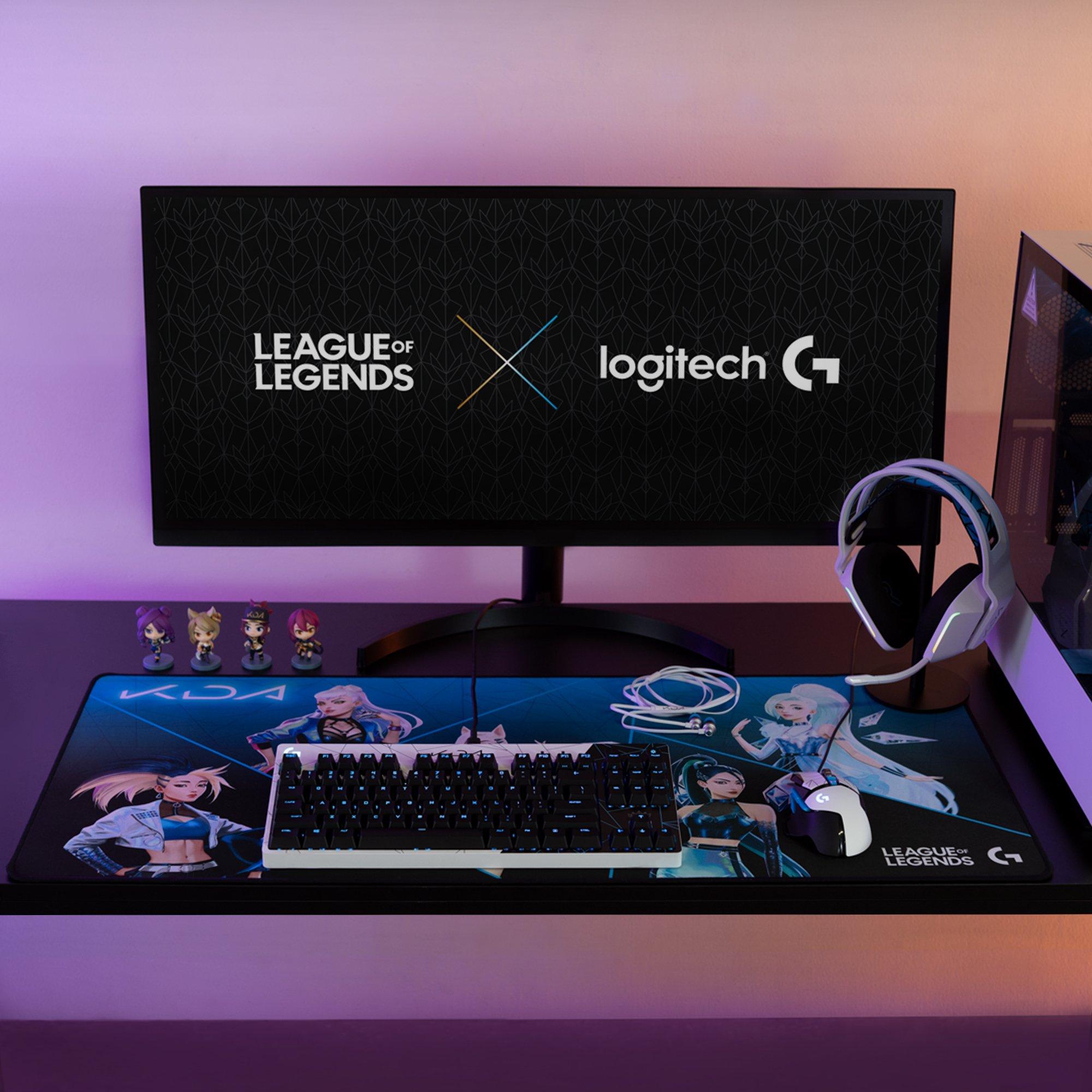 League of Legends K/DA G733 LIGHTSPEED Wireless RGB White Gaming