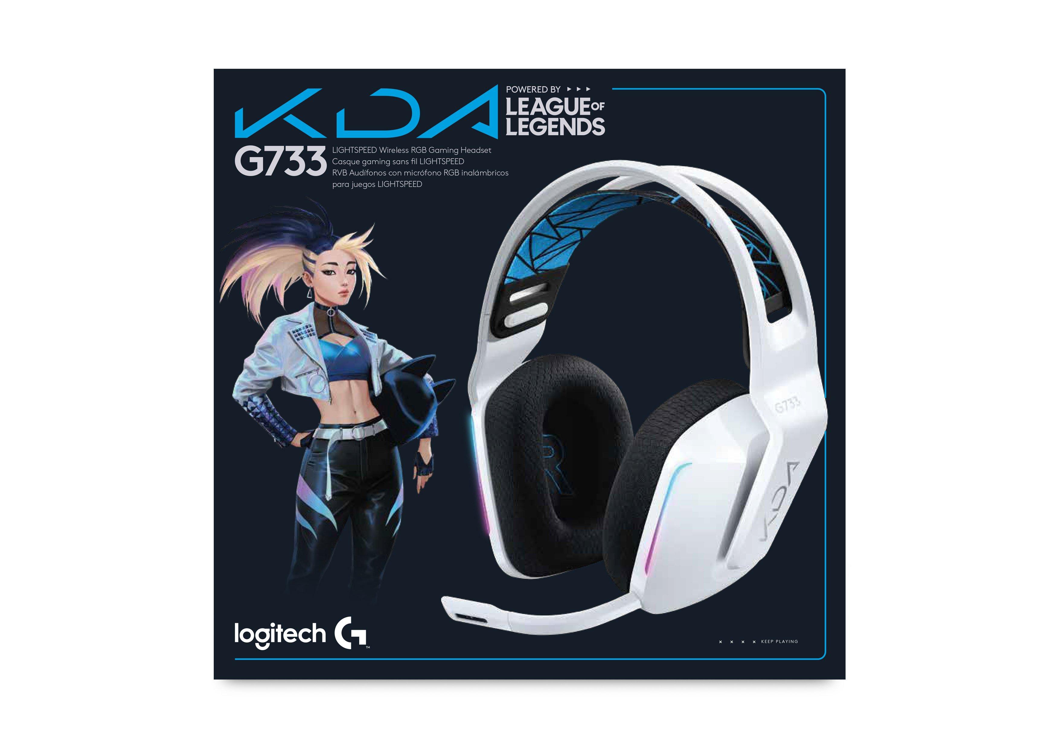 list item 11 of 16 Logitech League of Legends K/DA G733 LIGHTSPEED Wireless RGB White Gaming Headset