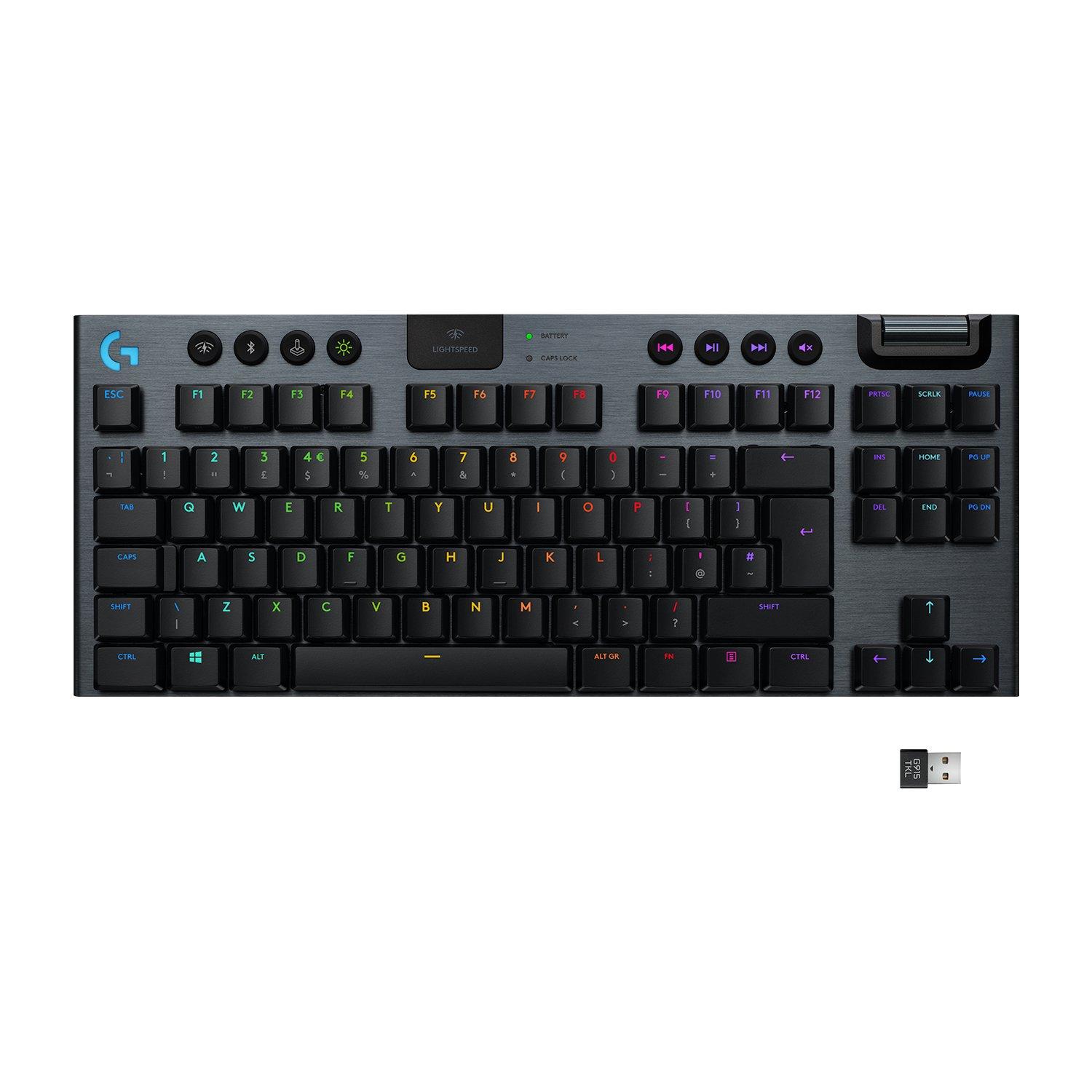 Logitech G915 TKL LIGHTSPEED Wireless Carbon Linear Switches