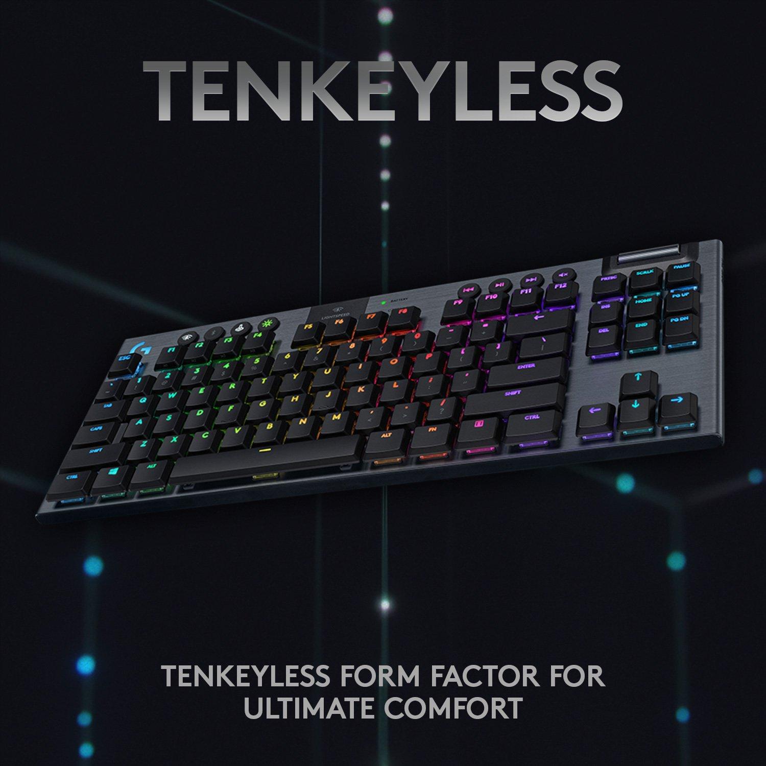 list item 6 of 11 Logitech G915 TKL LIGHTSPEED Wireless Carbon Clicky Switches Gaming Keyboard