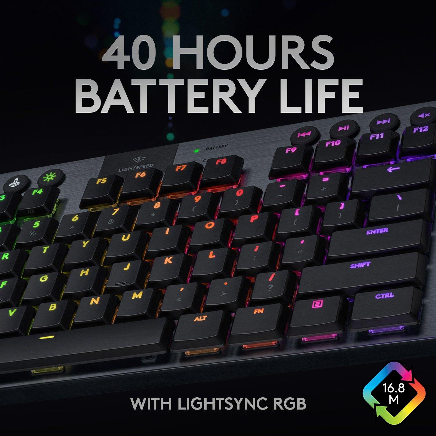 Logitech G915 TKL LIGHTSPEED Wireless Carbon Clicky Switches Gaming  Keyboard