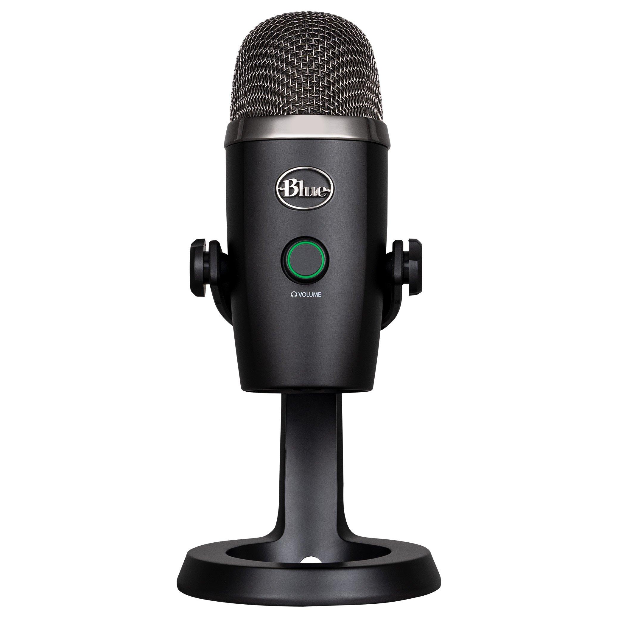 Blue Yeti USB Mic for Recording & Streaming on PC and Mac, 3 Condenser  Capsules, 4 Pickup Patterns, Headphone Output and Volume Control, Mic Gain