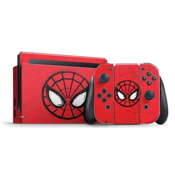 Skinit Spider-Man Face Skin Bundle for Nintendo Switch