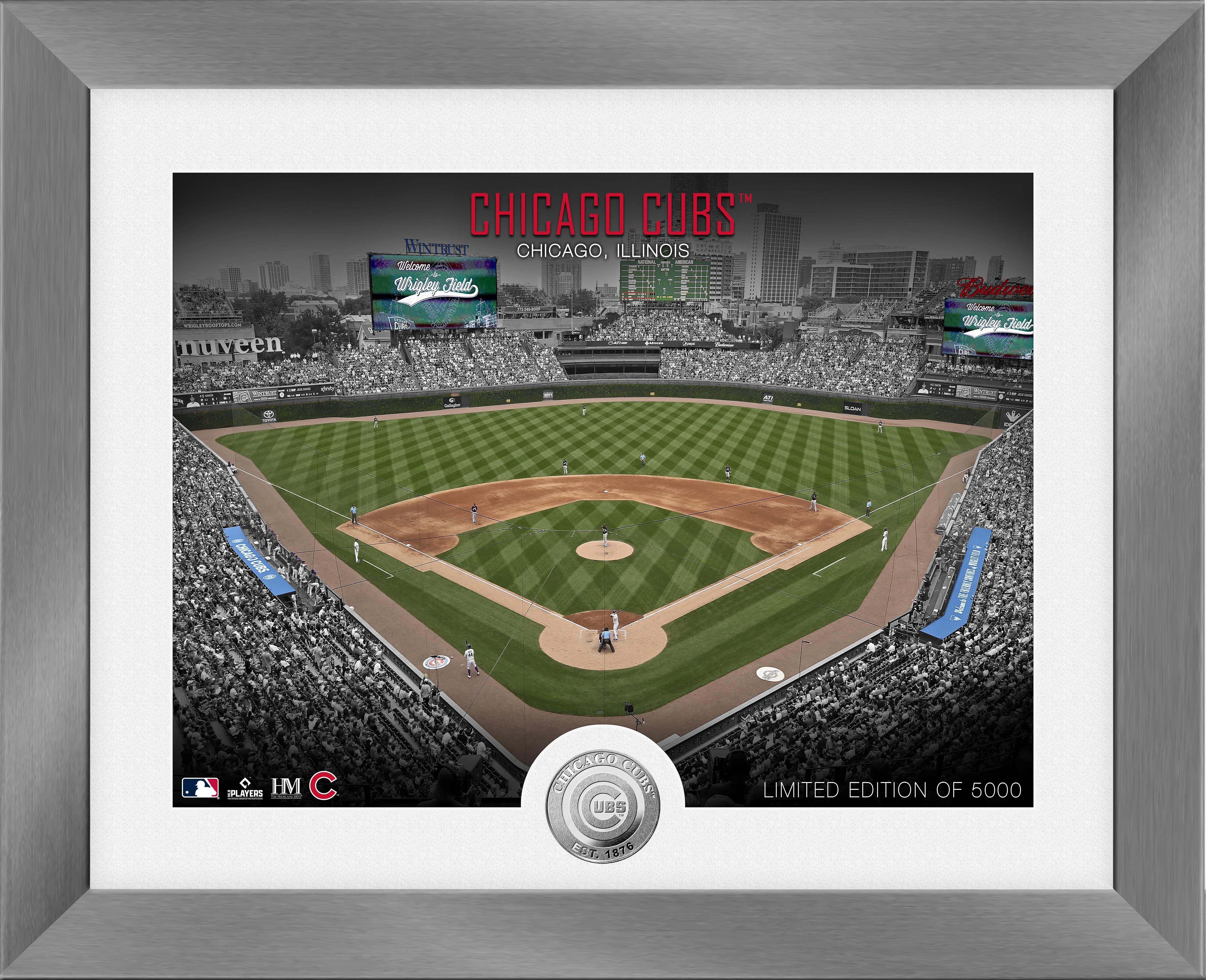 Highland Mint MLB Chicago Cubs Art Deco Silver Minted Coin and Framed Photo